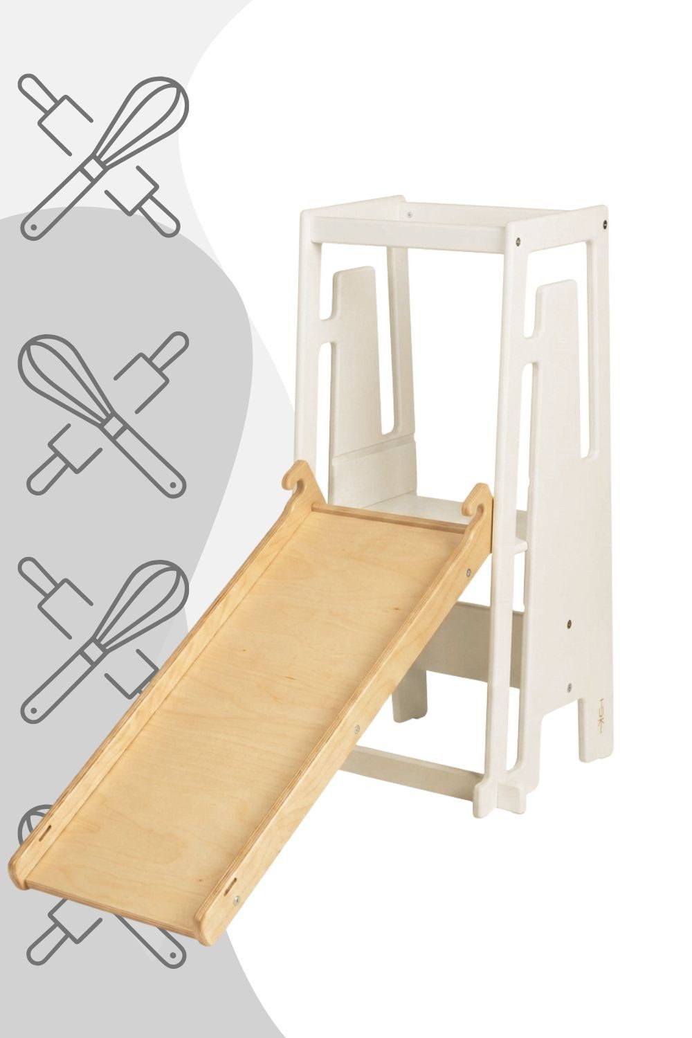 Tuki Stehhilfe Tuki Entdeckerset - Lernturm + Rutsche mit Maltafel