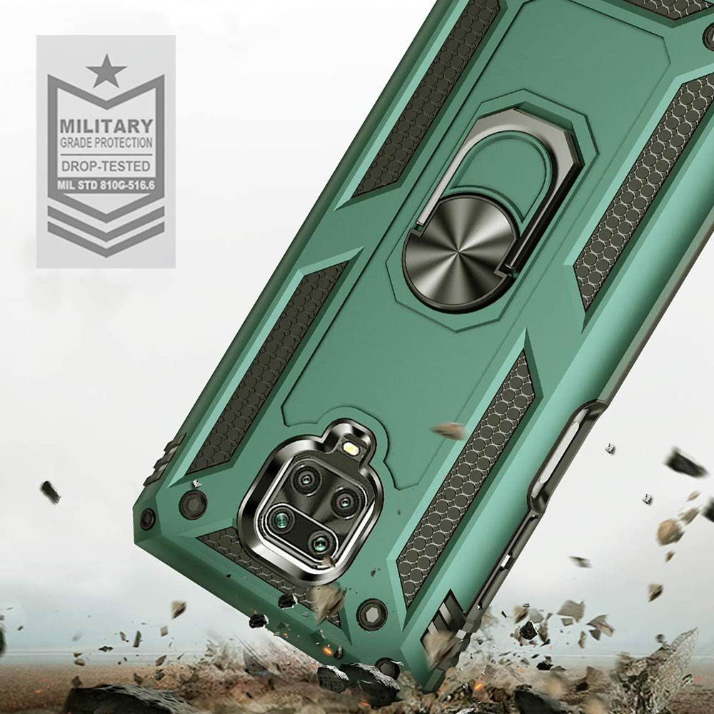 FITSU Handyhülle Handyhülle für Xiaomi Note 8 Pro Hülle Outdoor Case 6,53 Zoll, Robuste Handyhülle stabile Schutzhülle Cover Case mit Kamera Slider