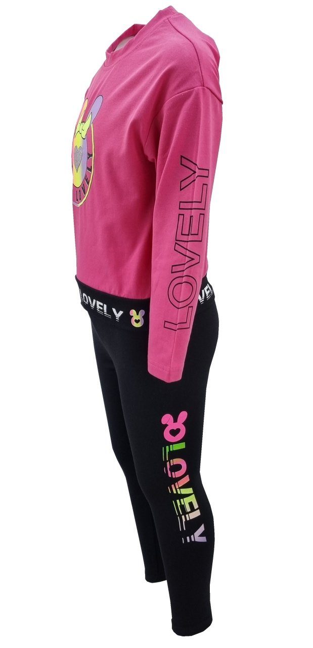 MF3286 Jogginganzug Sweat-Shirt + Fashion Sweatanzug, Pink Leggings, Girls Mädchen Freizeitset,