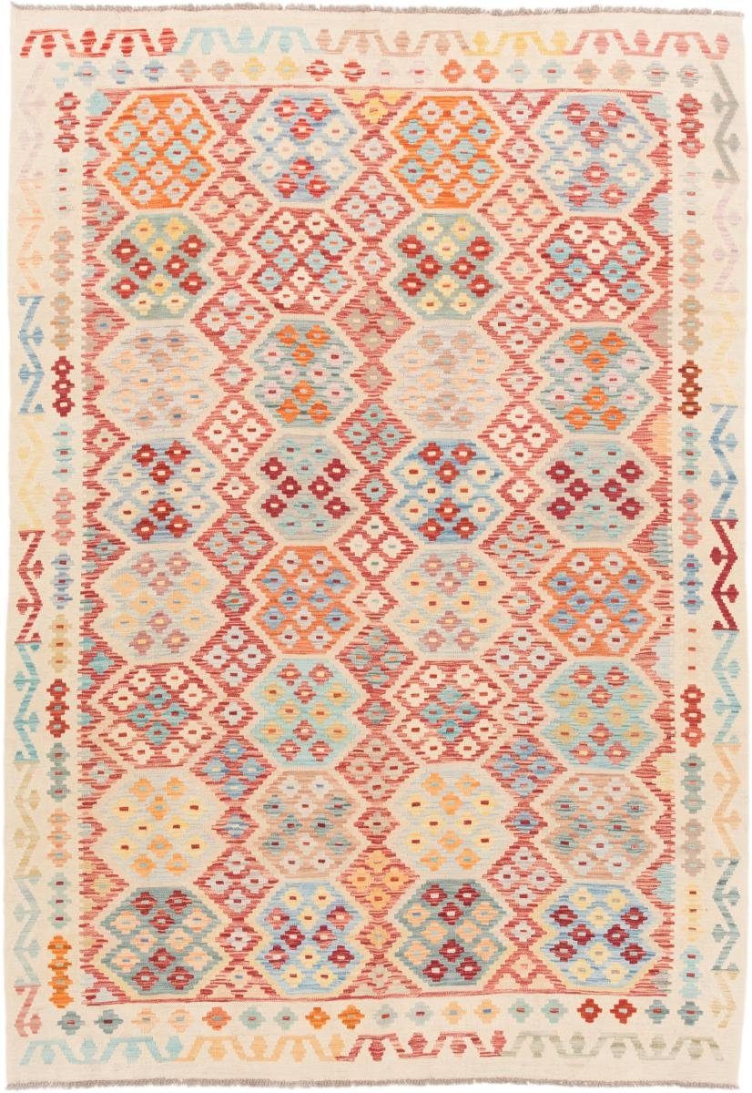 Orientteppich Kelim Afghan 205x287 Handgewebter Orientteppich, Nain Trading, rechteckig, Höhe: 3 mm