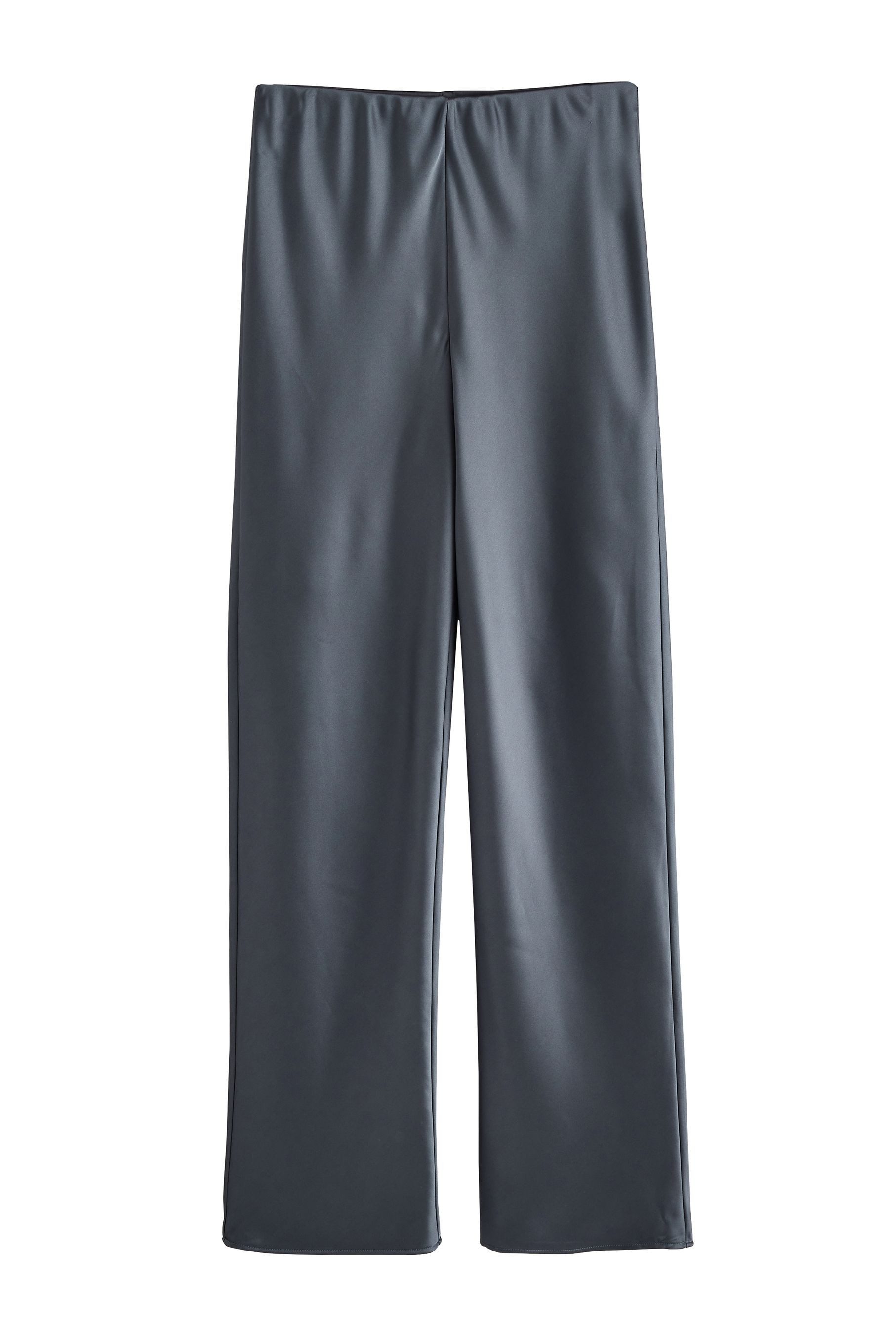 Next Stoffhose N. Premium Satinhose mit weitem Bein, Kurzgröße (1-tlg)