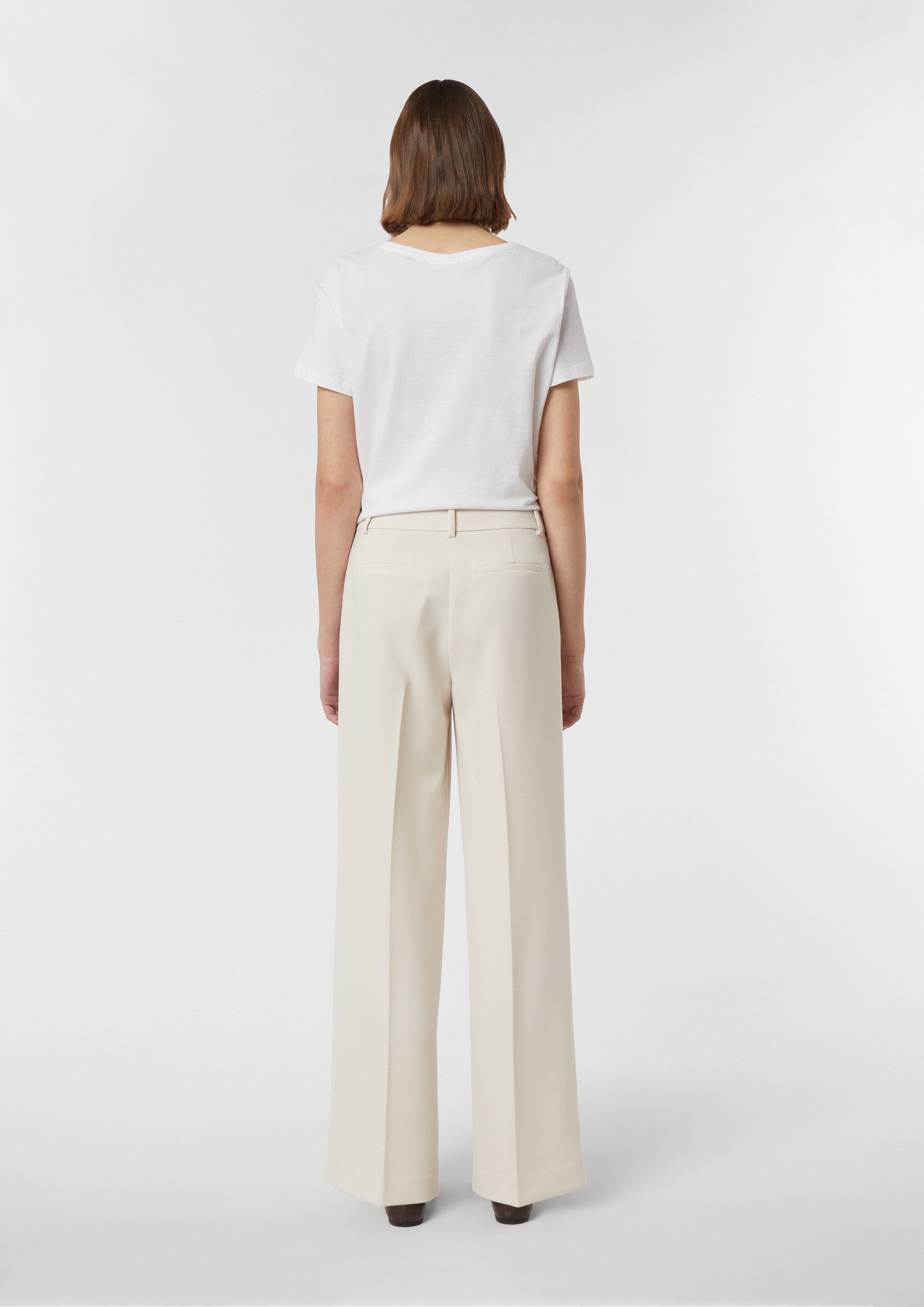 comma Chinos Hose Wide-Leg-Hose mit Falten und doppeltem Bund