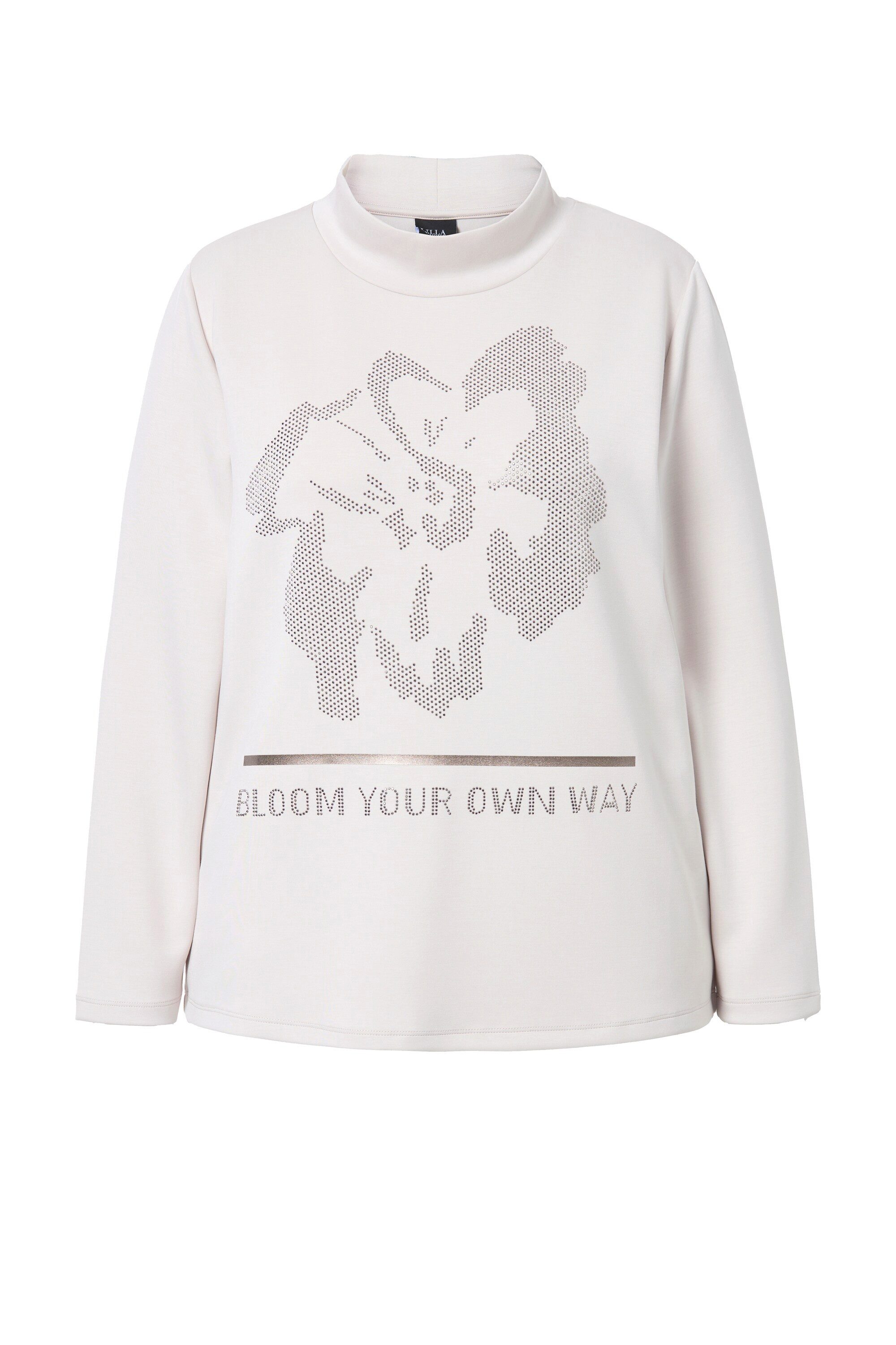 Ulla Popken Sweatshirt Sweatshirt Blüte Stehkragen Langarm Modalmix günstig online kaufen