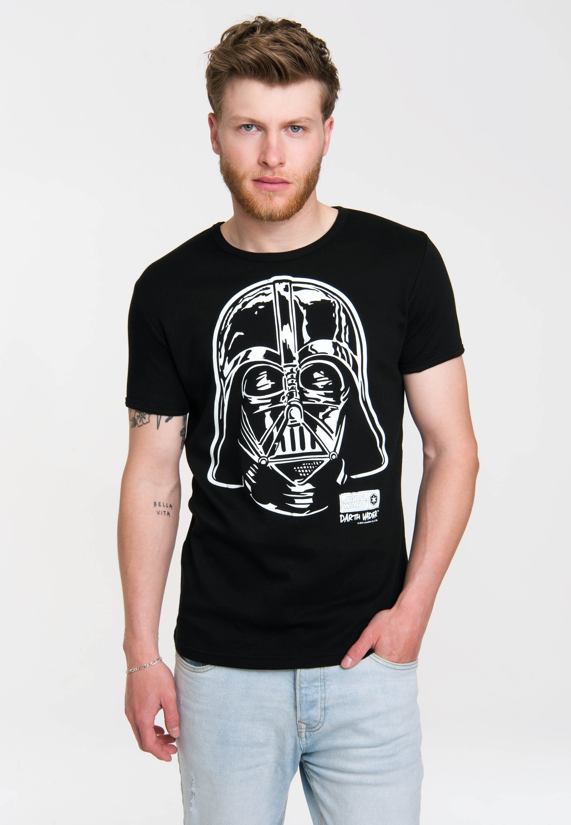 LOGOSHIRT T-Shirt Star Wars Rundhals für lizenziertem Originaldesign, einen Look zeitlosen Angenehmer mit