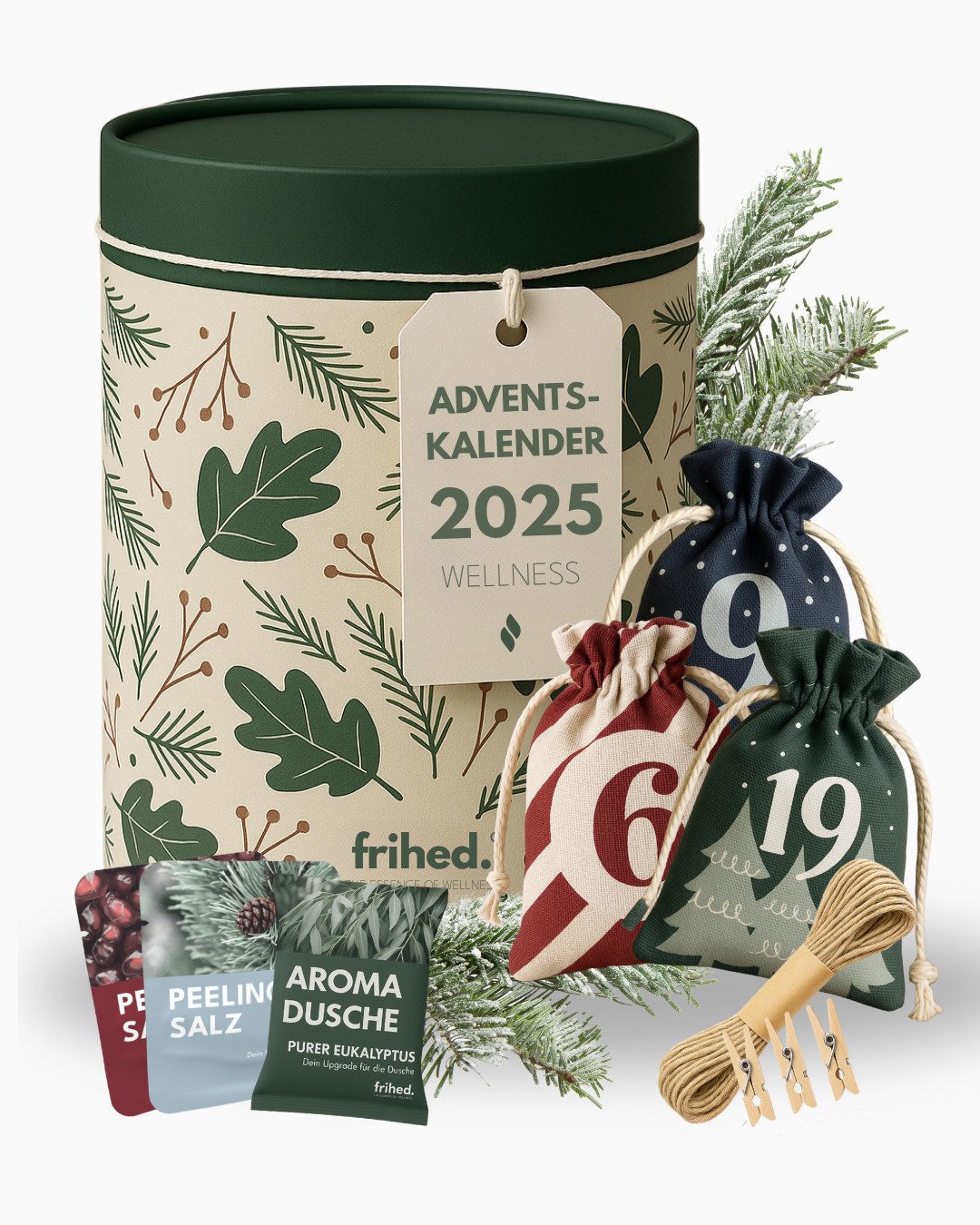 frihed. Nordic Wear Adventskalender Wellness & Sauna - Peelingsalze & Duschbomben für Entspannung