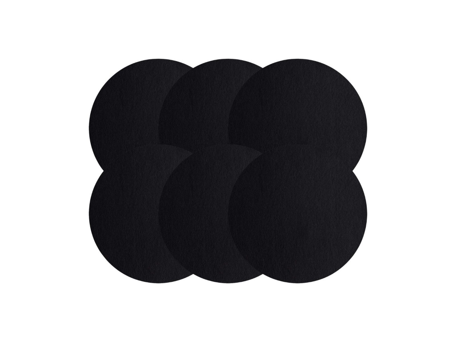 ASA SELECTION Platzset Tischset rund Lederoptik schwarz 38cm Set6