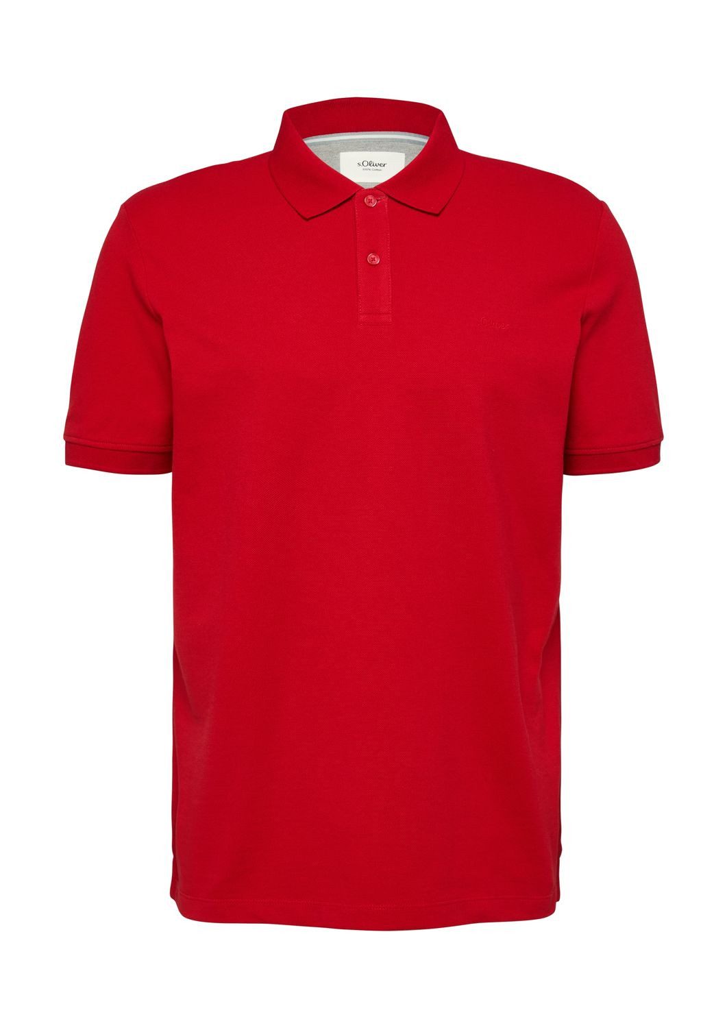 s.Oliver Poloshirt mit Logo-Stickerei und seitlich geschlitztem Saum