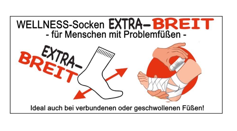 Wowerat Diabetikersocken Extra breit weit mit Polstersohle und Zehenpolster Diabetiker Socken (2 Paar)