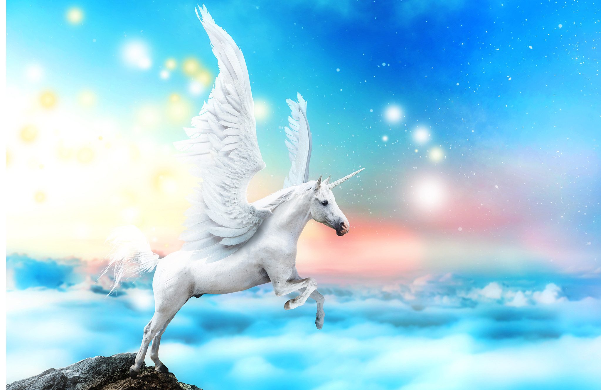 Papermoon Fototapete VLIES-Tapete Premium "Einhorn", Kleister KOSTENLOS, reduziert, 3D-Effekt, restlos trocken abziehbar, (5762), Wandtapete Bild Dekoration Wand-Dekor Motiv Tapete Poster