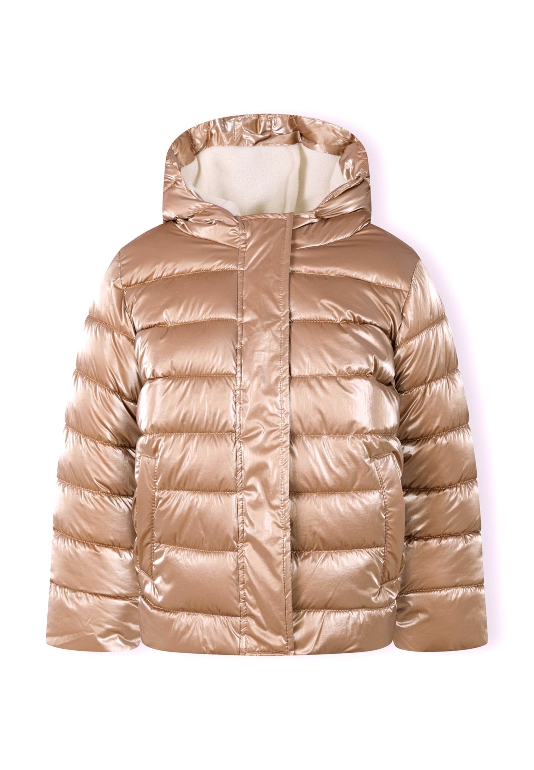 MINOTI Winterjacke Gefütterte Steppjacke mit Kapuze und Aufnäher am Ärmel (9m-8y) trendiger Aufnäher am Ärmel