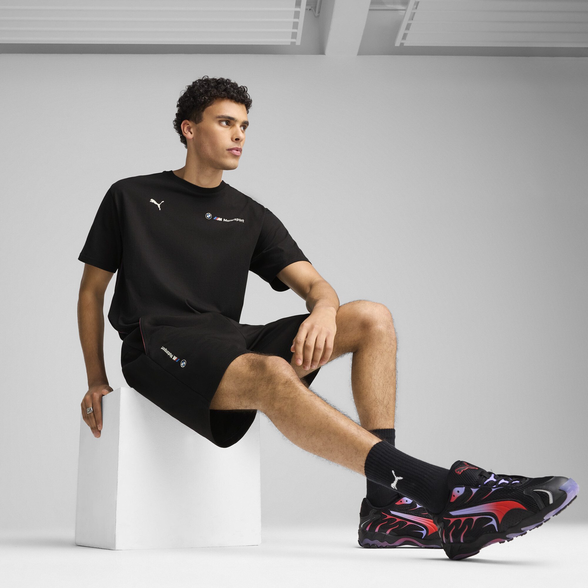 PUMA Sporthose BMW M Motorsport Essentials+ Lange Fleeceshorts Herren