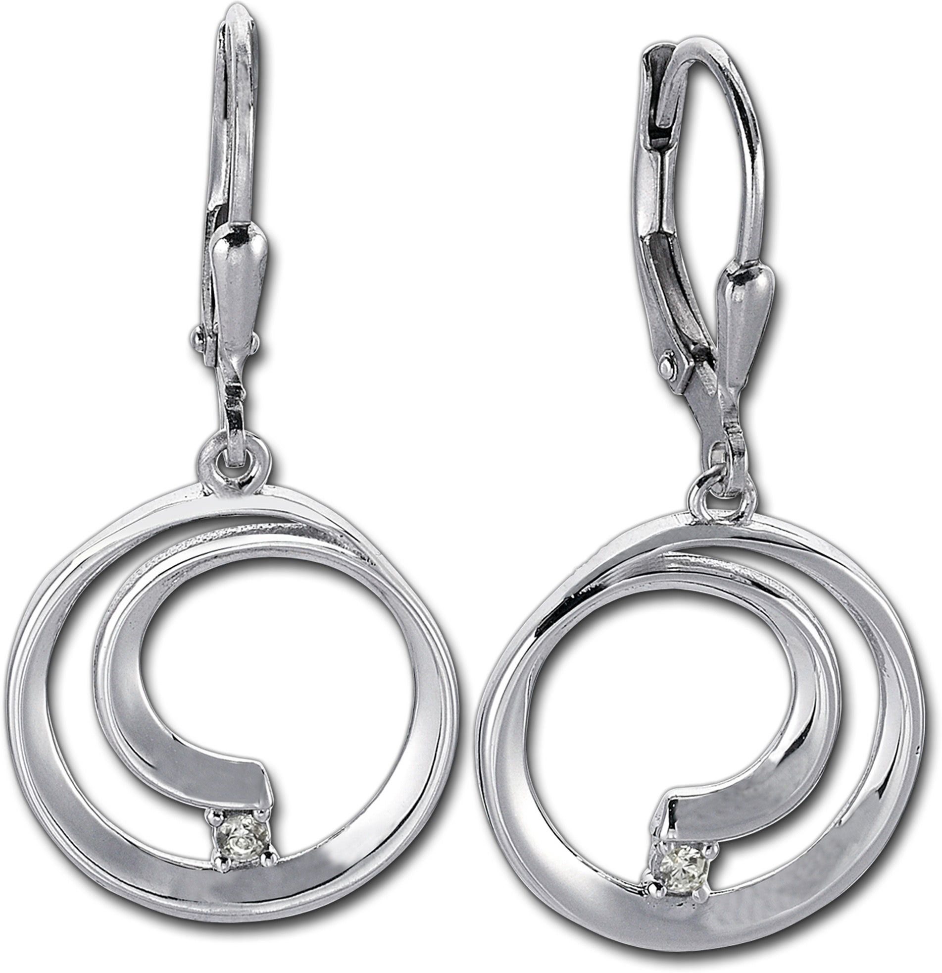 Balia Paar Ohrhänger Balia Damen Ohrringe poliert 925er (Ohrhänger), Damen Ohrhänger Spirale aus 925 Sterling Silber, Länge ca. 3,4cm