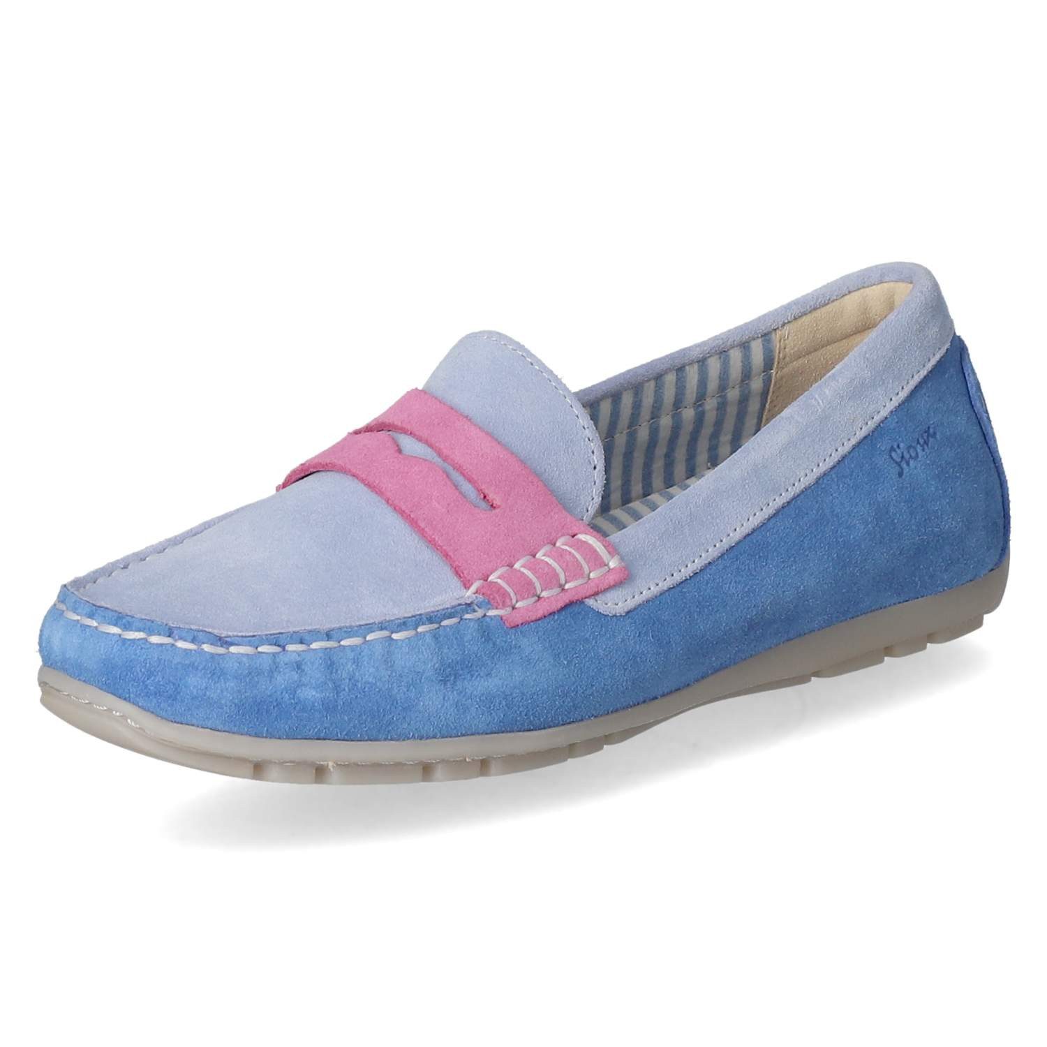 SIOUX Sioux 40953 Damen Rauleder blau Slipper günstig online kaufen