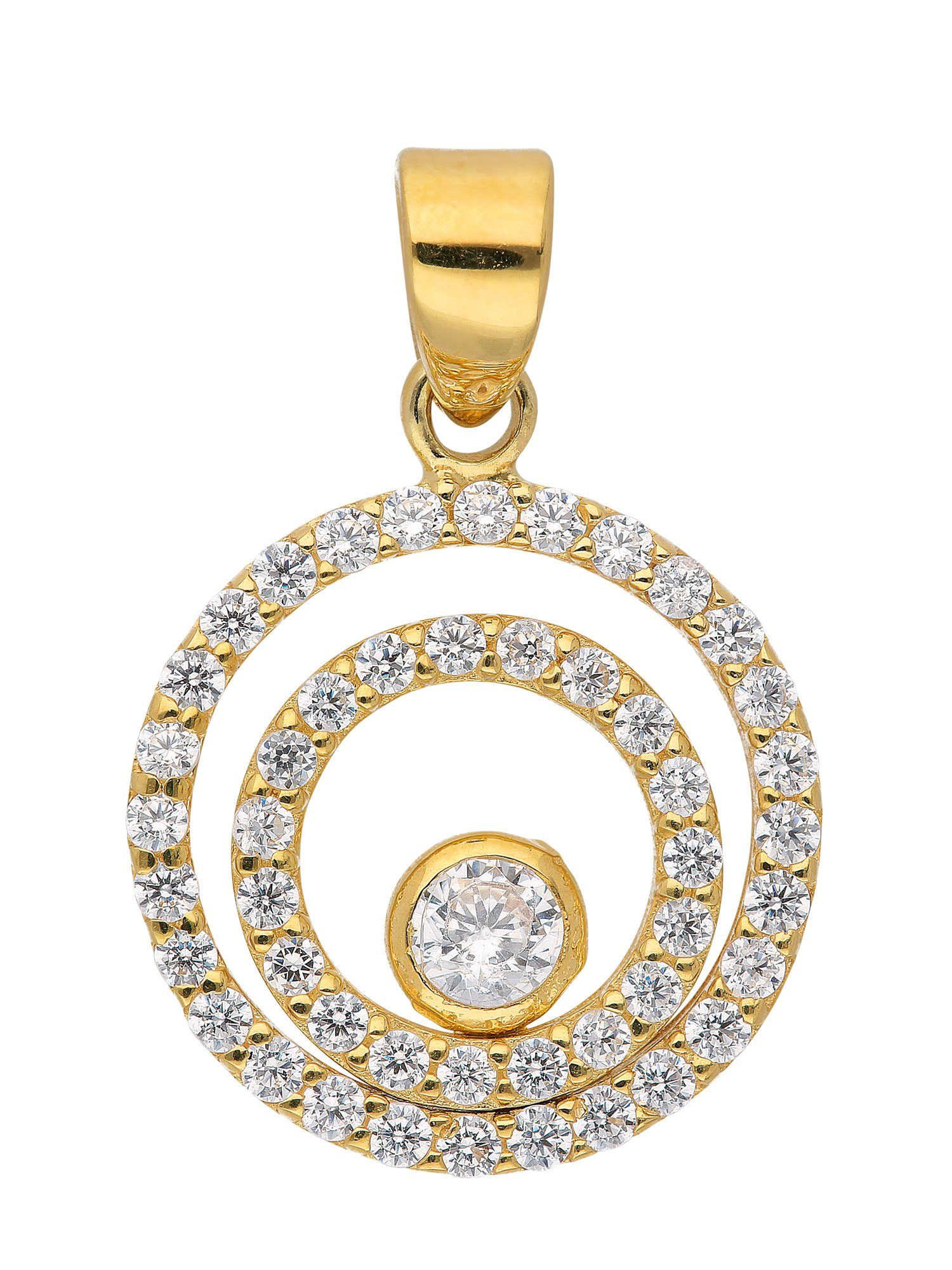 Kettenanhänger 13,7 für Adelia´s 333 Höhe Damen, Gold Zirkonia Zirkonia, 333 mm - Gold Anhänger mit Maße Goldschmuck mit