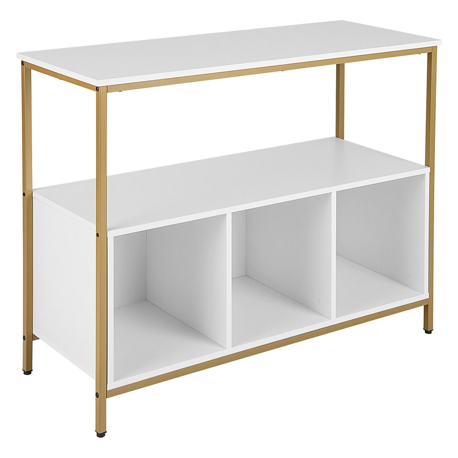 COSTWAY Sideboard, Küchenschrank mit Stauraum, Regal & 3 Fächern,Holz,110cm günstig online kaufen