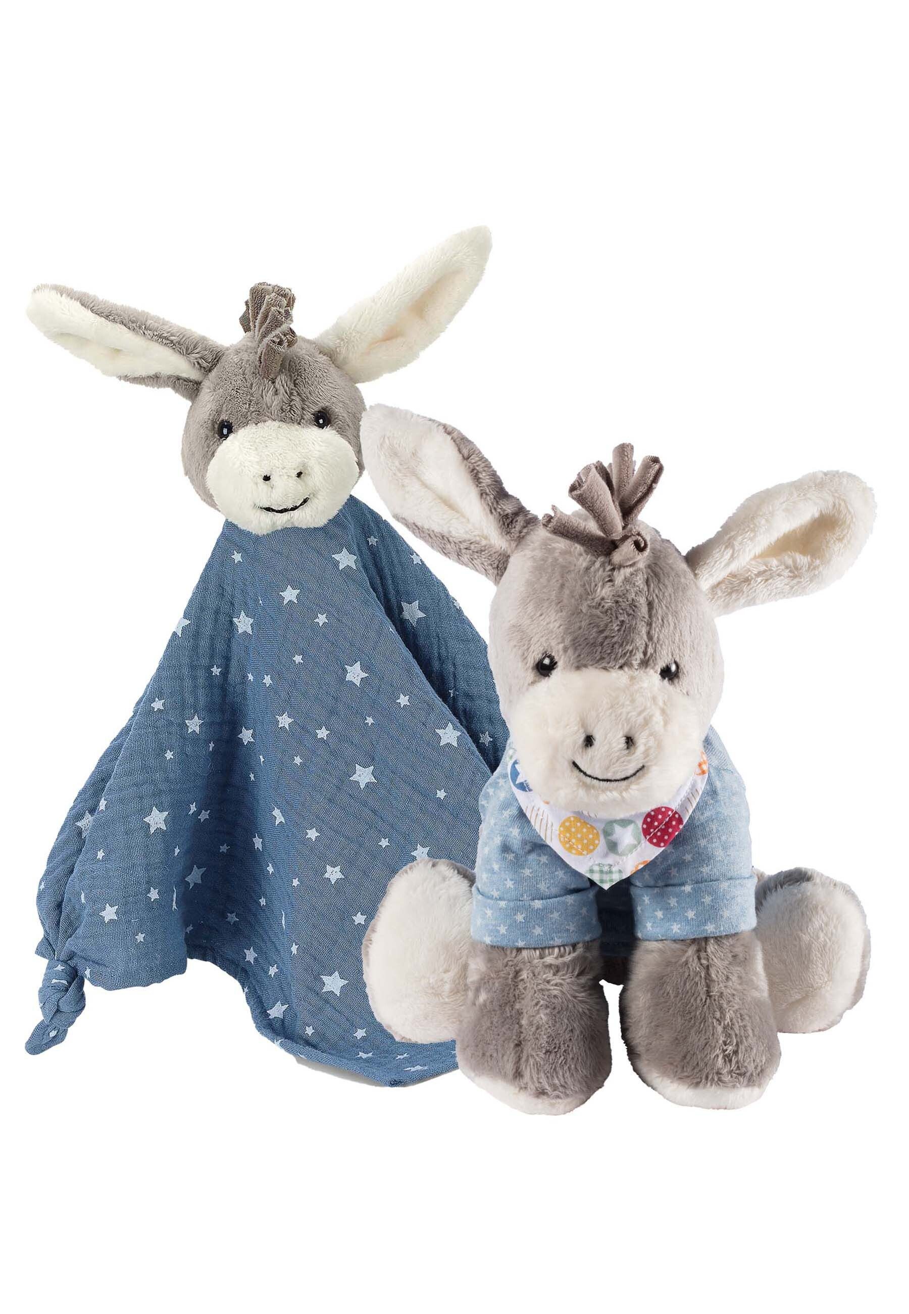 Sterntaler® Kuscheltier Multipack Spielwaren ESEL Emmi (Spar-Set, 2-St., Set bestehend aus mittlerer Spieluhr und Musselin-Schmusetuch), Set bestehend aus mittlerer Spieluhr und Musselin-Schmusetuch.