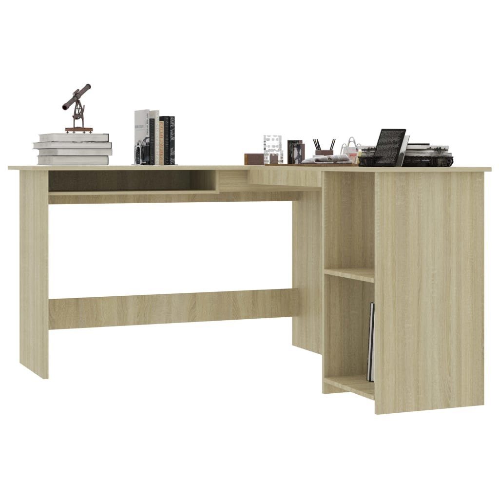 Eckschreibtisch L-Form Holzwerkstoff cm 120x140x75 Sonoma-Eiche Schreibtisch furnicato