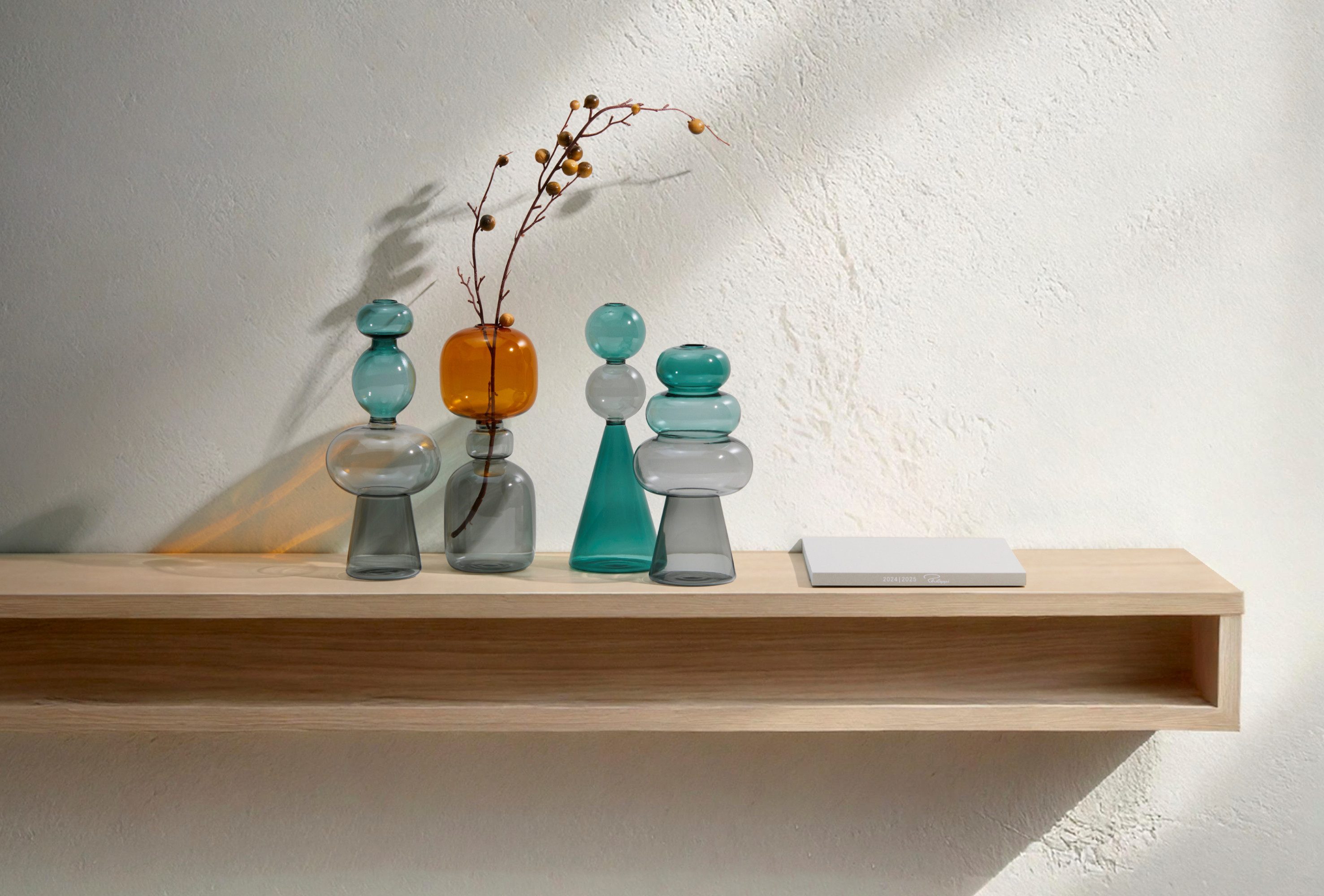 PHILIPPI Dekovase, Borosilikatglas, durchgefärbt, 27 cm (h)