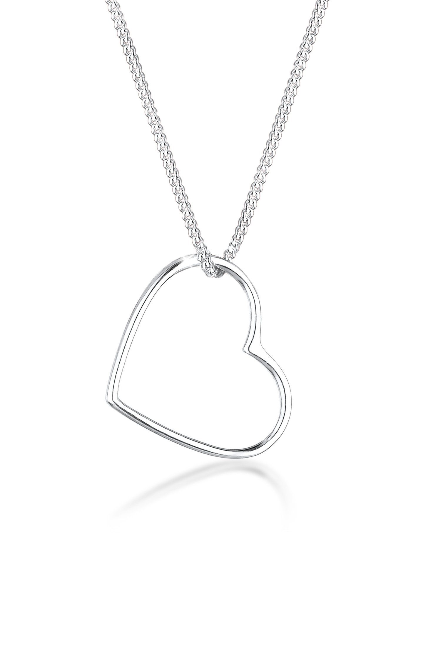 Elli Kette mit Anhänger 925 Silber, Herz Herz Cut Anhänger Out Liebe