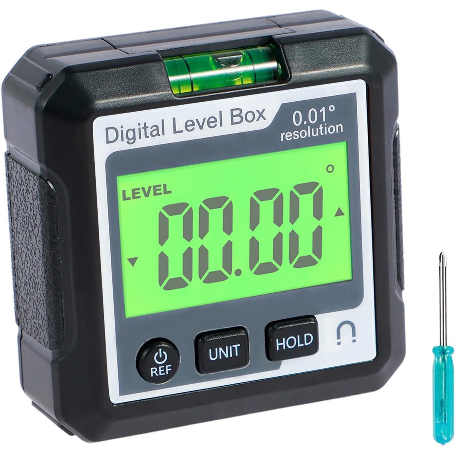 Refttenw Winkelmesser Digitaler Winkelmesser, Elektronisches Wasserwaage- Winkelmessgerät, bis 90,00°, 4x90° Neigungsmesser für Holzarbeiten Bauwesen Autoreparatur