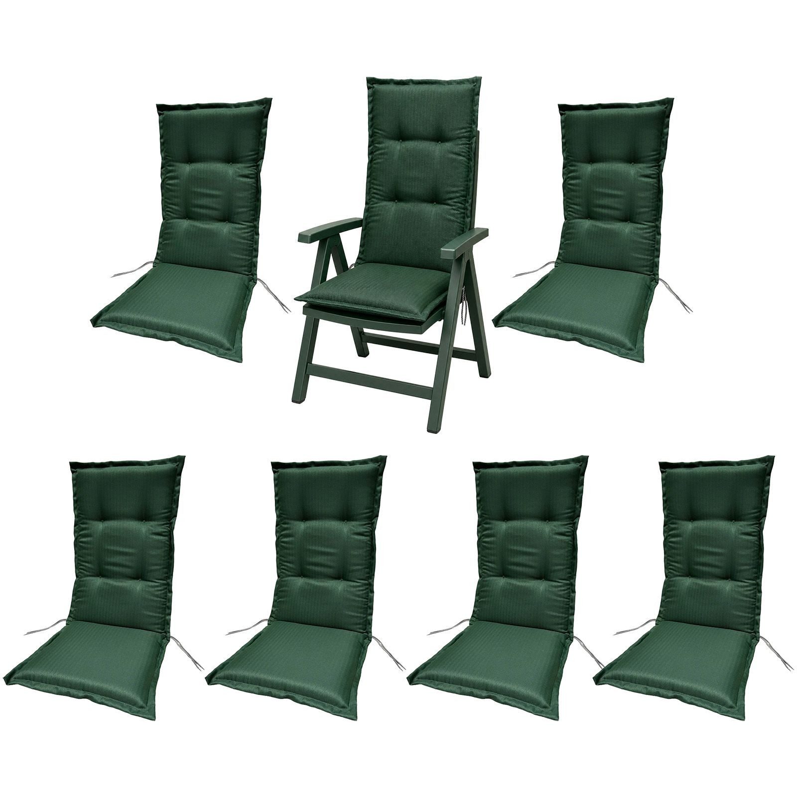 BURI Hochlehnerauflage Hochlehner Auflagen Sitzkissen Polster für Sessel Gartenstuhl Kissen, (6 St)