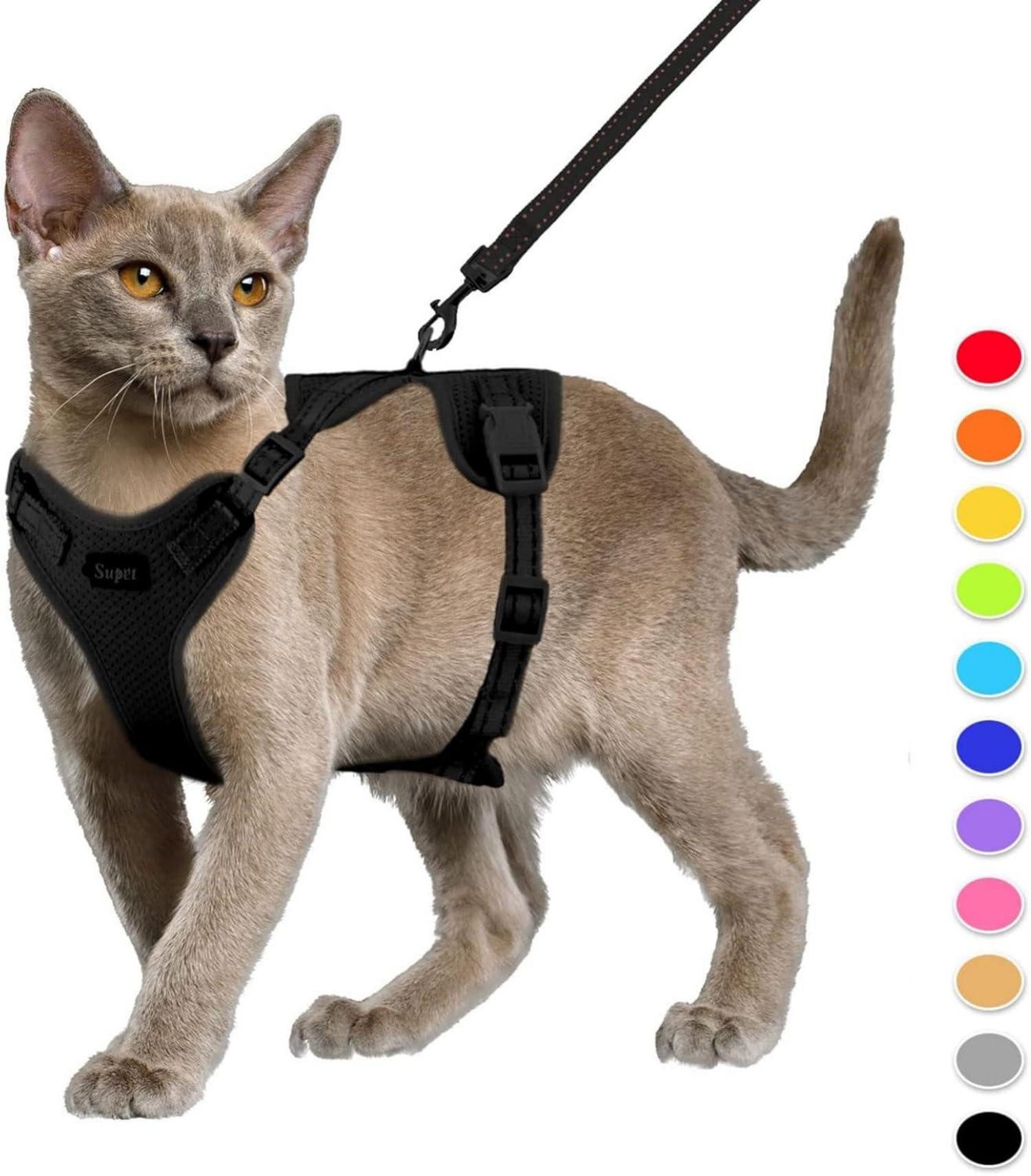 Katzen-Halsband Katzengeschirr und Leine Set Fluchtsicher verstellbar reflektierend