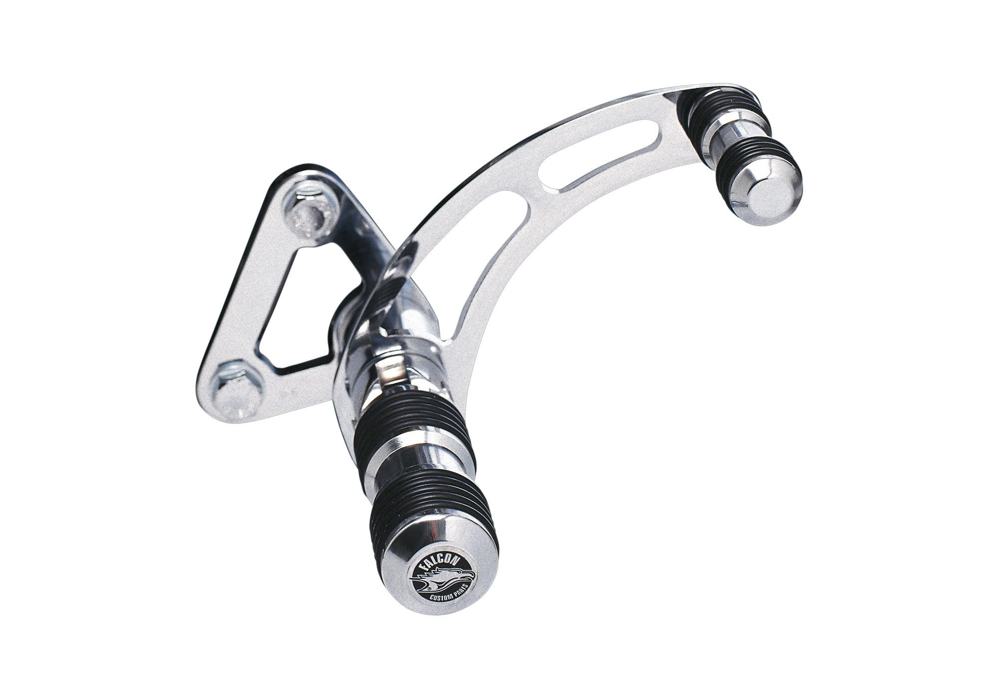 Falcon Topcase FALCON Round Style Fußrastenanlage Stahl hochglanzverchromt silber