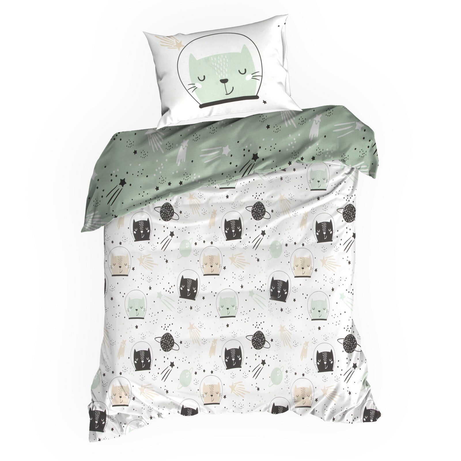 Design91 Kinderbettwäsche KID, Baumwolle, 2 teilig, Doppelseitige Kinderbettwäsche Dekorativ Hautfreundlich Baumwolle
