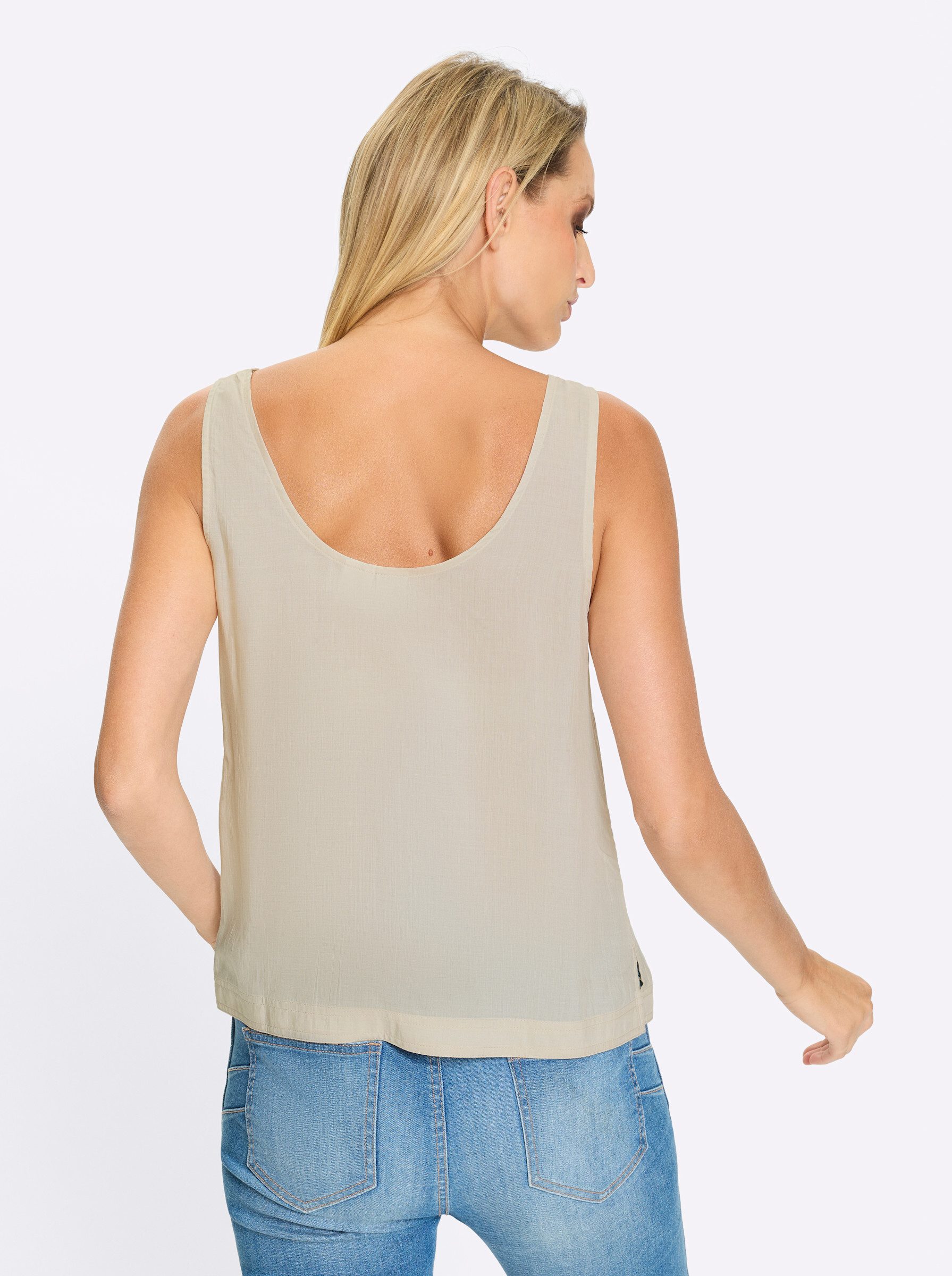 heine Klassische Bluse Blusentop Ärmellos