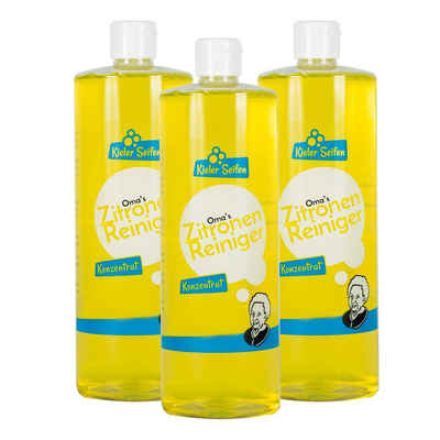 Kieler Seifen Zitronenreiniger Essigreiniger (Sparset, [- 3 x 1.000 ml 1L Konzentrat Kalklöser für Bad, Küche und Sanitär)
