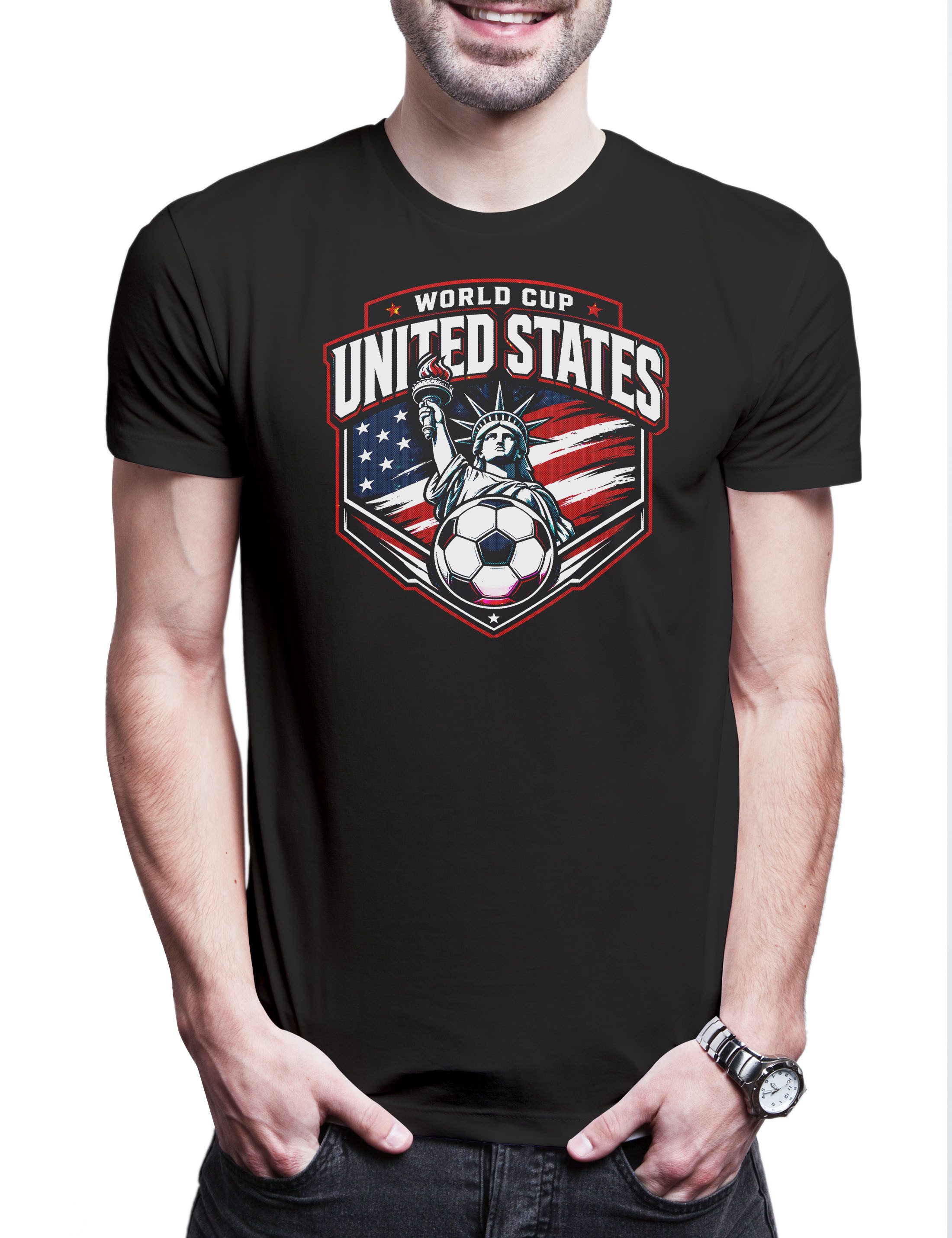 Urban Backwoods Print-Shirt Team USA 2 Herren T-Shirt America Stars Stripes Amerika Fußball WM (1-tlg) Soccer Football Turnier 2026