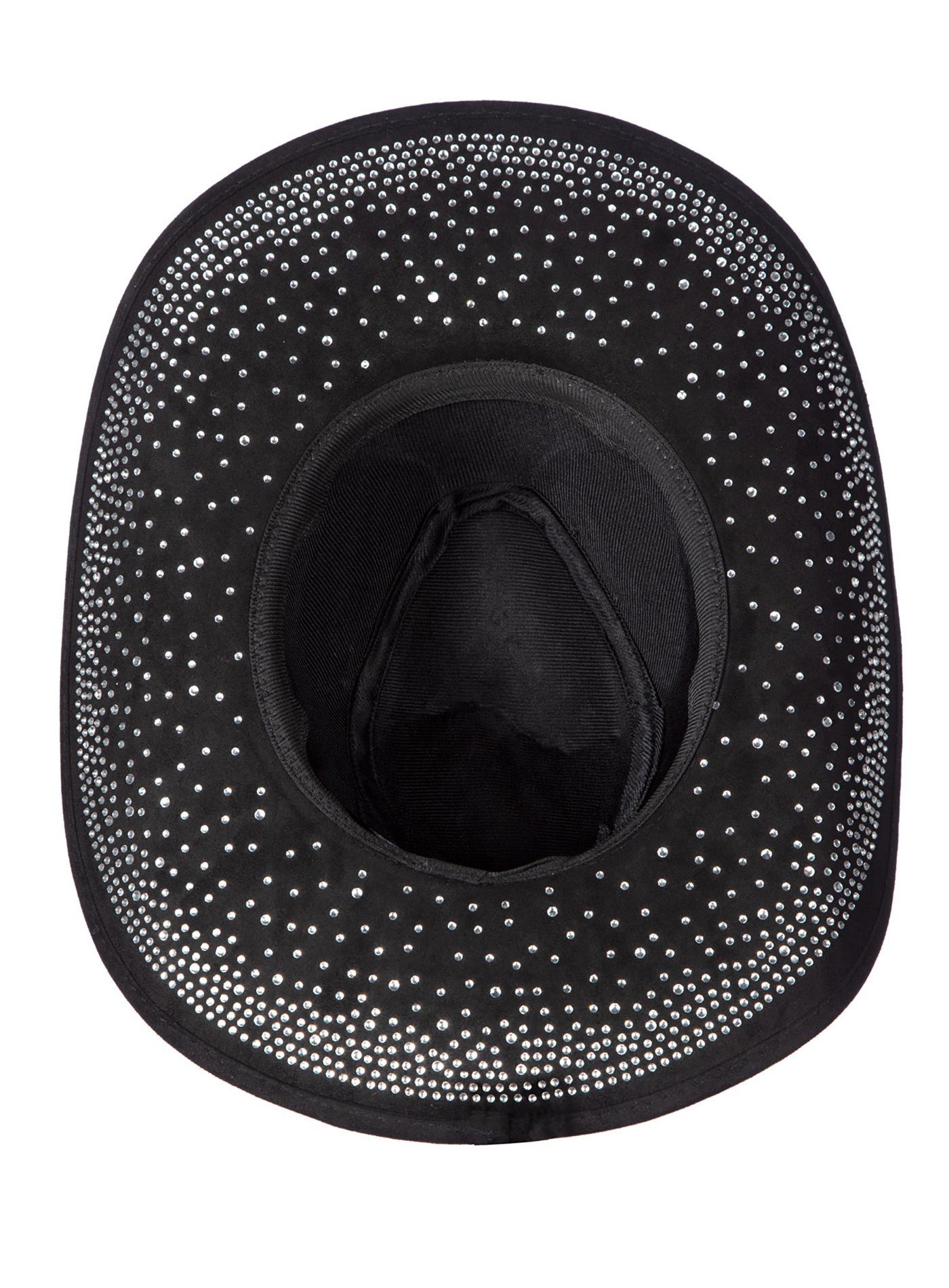 Metamorph Cowboy-Kostüm Cowboyhut mit Glitzersteinen schwarz, Bling-Bling statt Peng-Peng: Partyhut im Western-Style