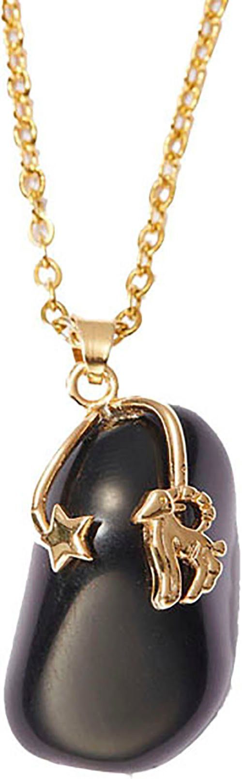 Firetti Kette mit Anhänger Schmuck Geschenk Halsschmuck Anker/Halskette Sternzeichen Geburtsstein, Made in Germany - mit Edelstein