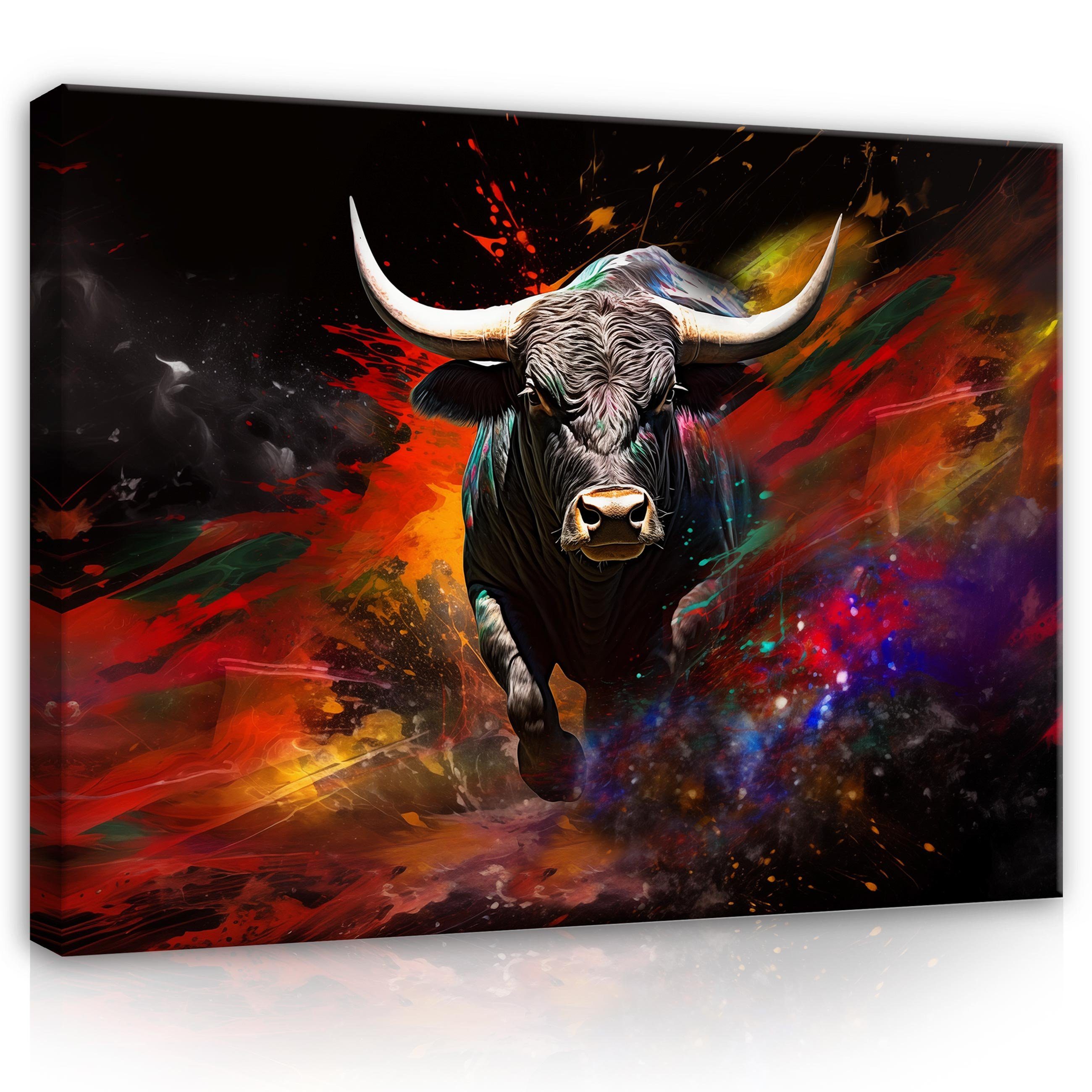 Wallarena Leinwandbild Stier Tiere Gemalt Wohnzimmer günstig online kaufen