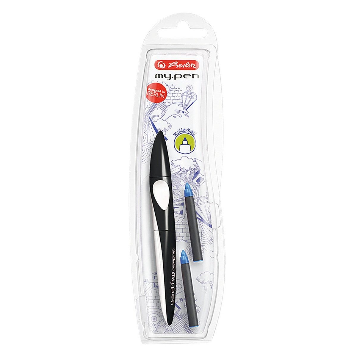 HAMELIN PAPERBRANDS Tintenroller herlitz Tintenroller my.pen schwarz/weiß Blister