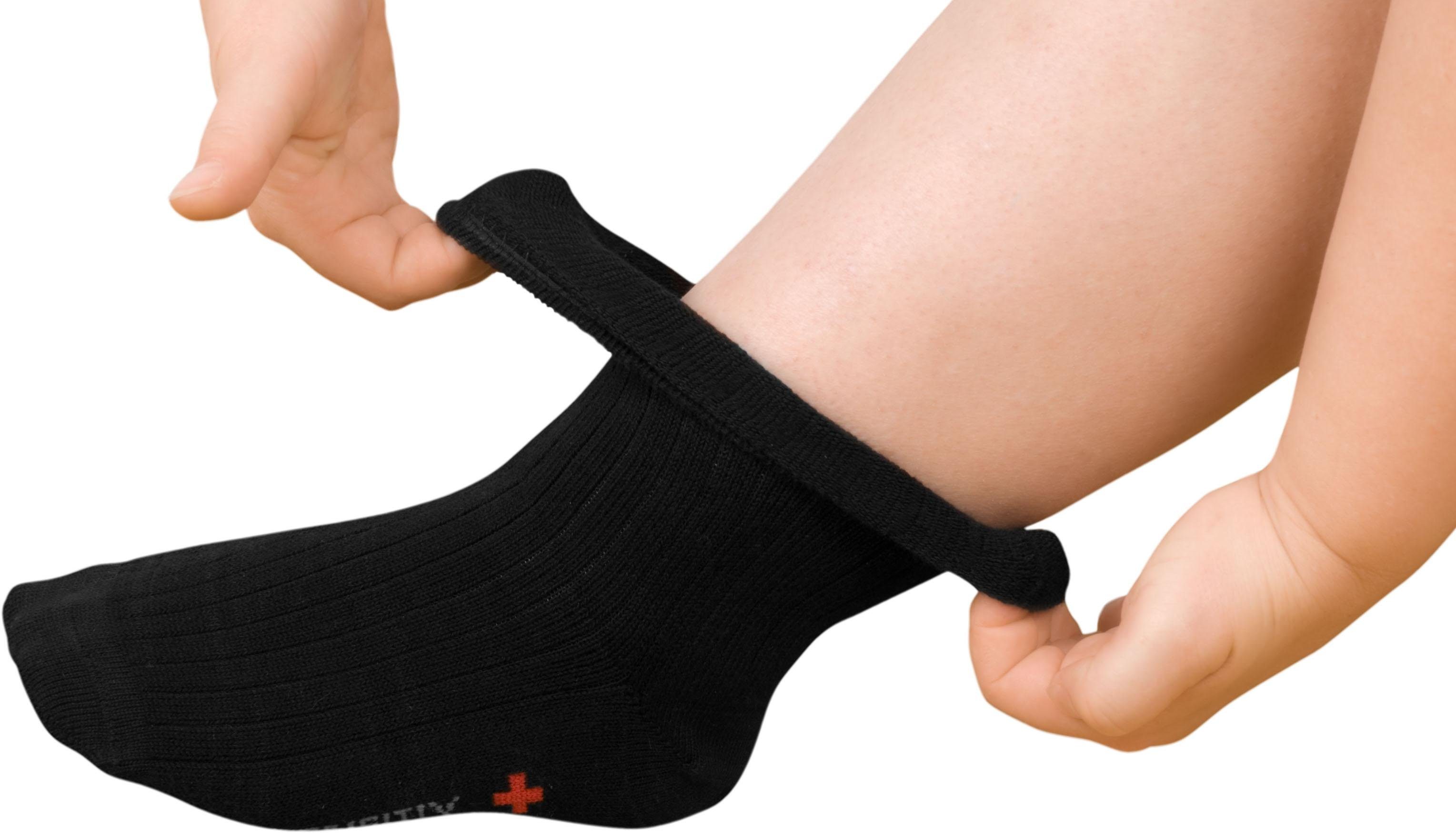 Sensitiv für Füße schwarz weit extra (2-Paar) Diabetikersocken empfindliche Fußgut Plus
