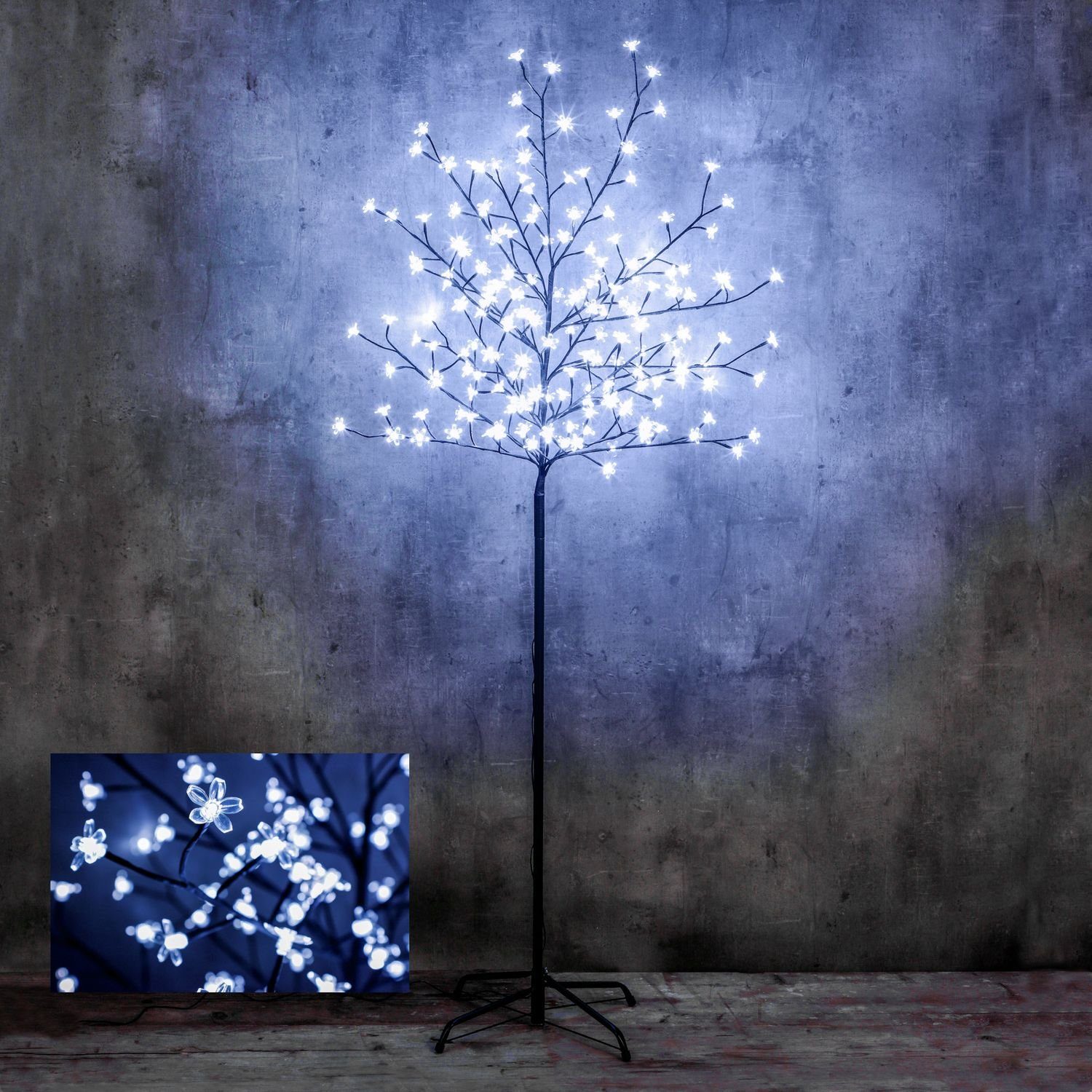 Gravidus Dekobaum Kirschblütenbaum Sakura-Baum mit 180 kalt weißen LED Lichterbaum | Kunstbäume