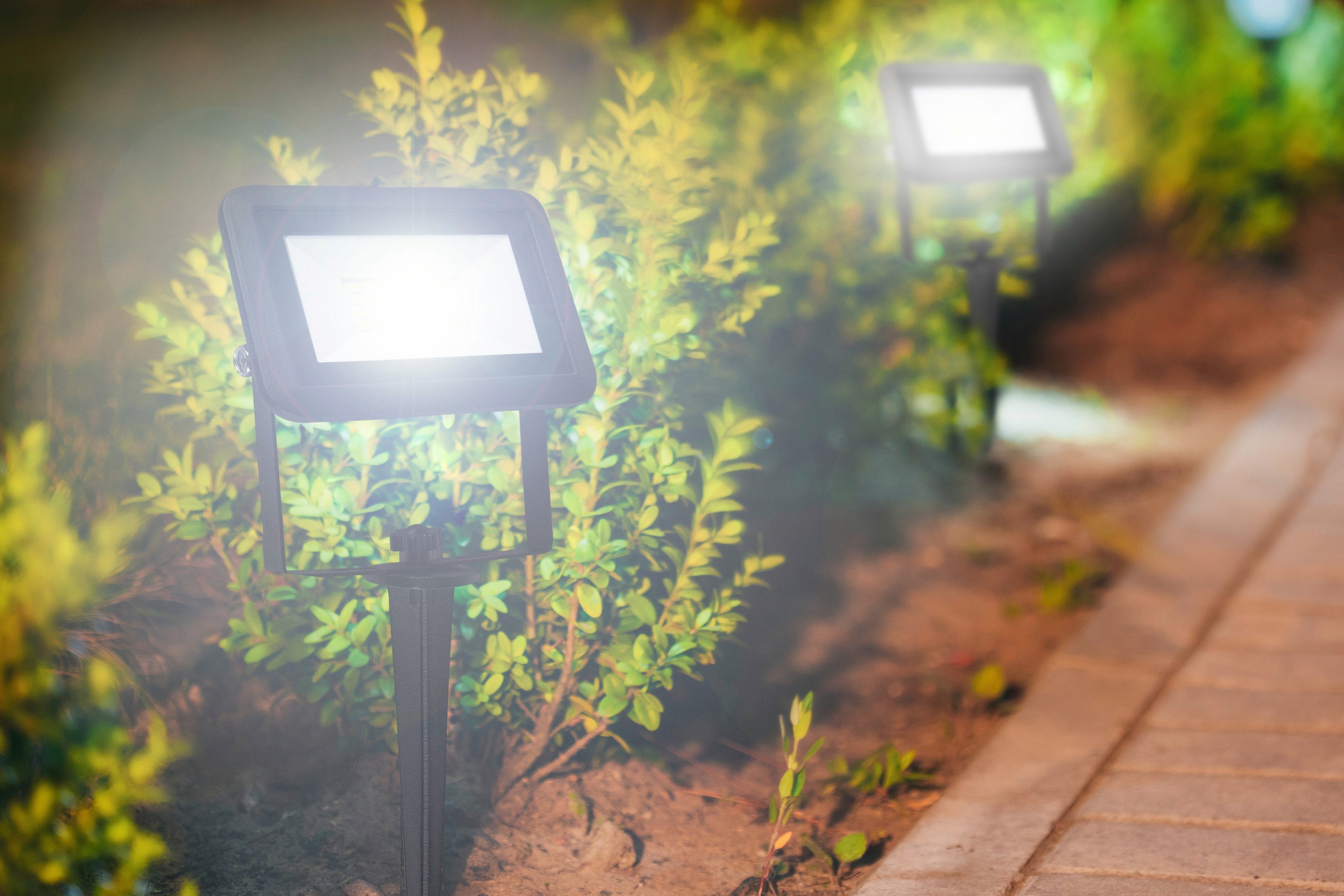 W, LED LED Gartenstrahler, integriert, meister 20 mit fest Erdspieß