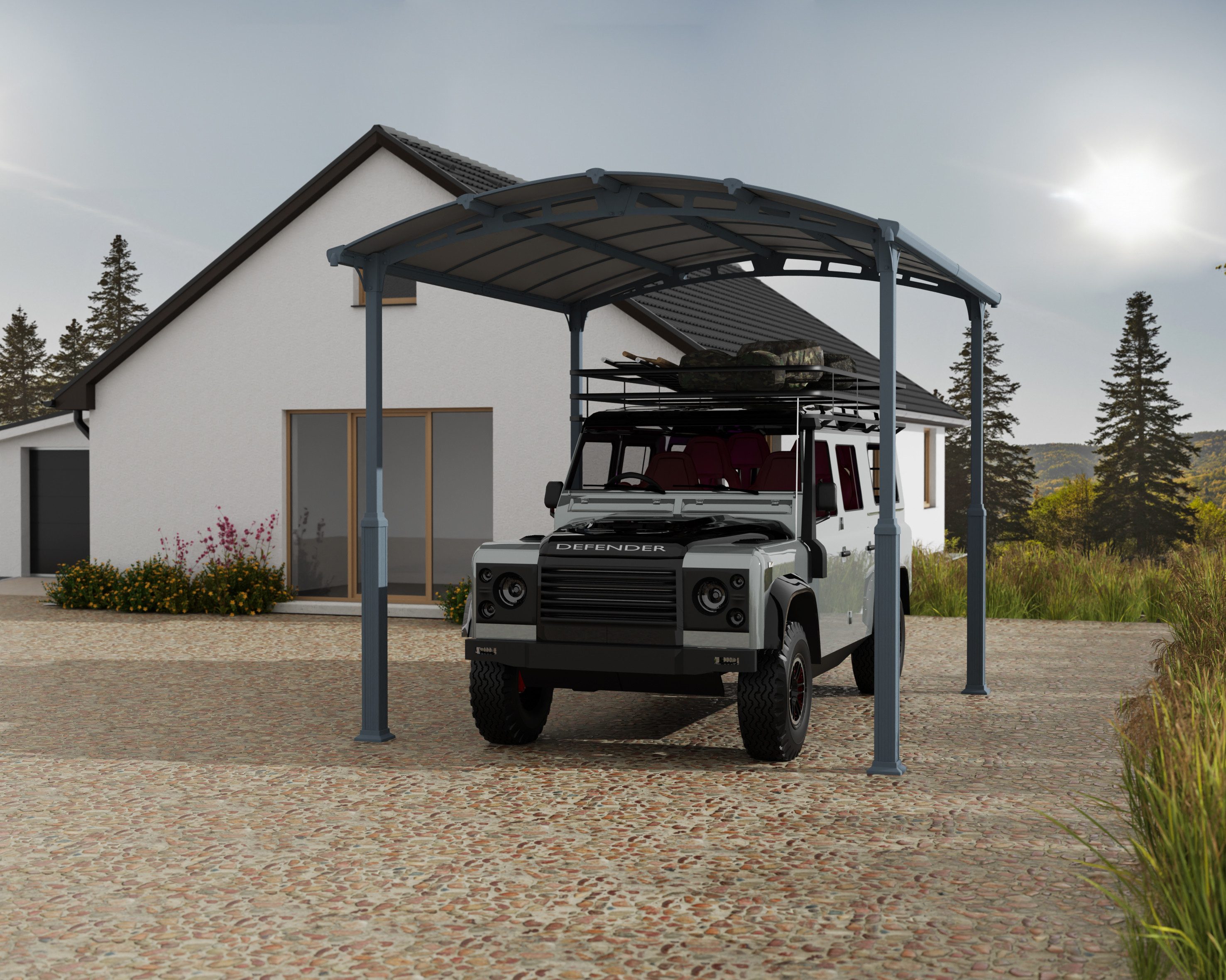 Palram - Canopia Einzelcarport Alpine, BxT: 359x435 cm, 259 cm Einfahrtshöhe, 100% UV-geschützt