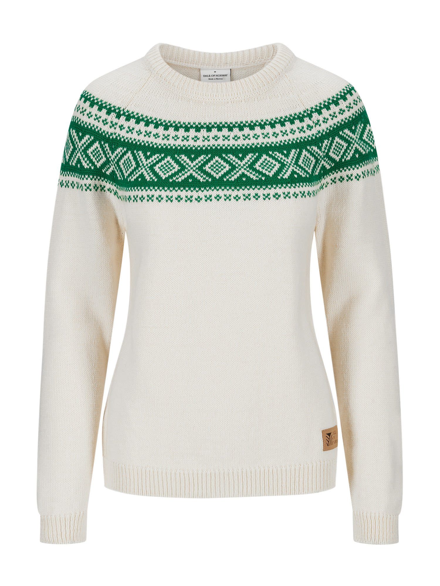 of Dale Bright Norway Dale W - Damen Green Norway Offwhite Vagsoy Sweater Of Longpullover
