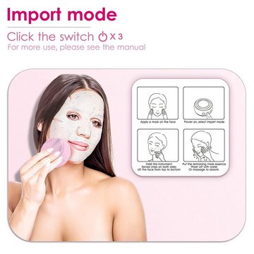 COOL-i ® Elektrische Gesichtsreinigungsbürste, mit Heizung und Vibration, Gesichtshaut Verjüngung Massagegerät für alle Hauttypen, Wasserdicht Wiederaufladbar