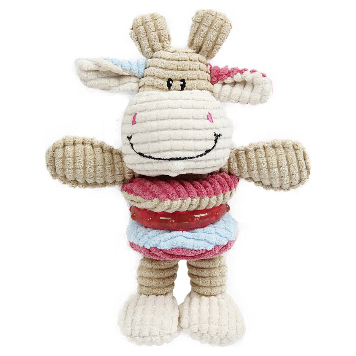 Europet-Bernina Tierkuscheltier Hundespielzeug Cow Squeaker & TPR Ring