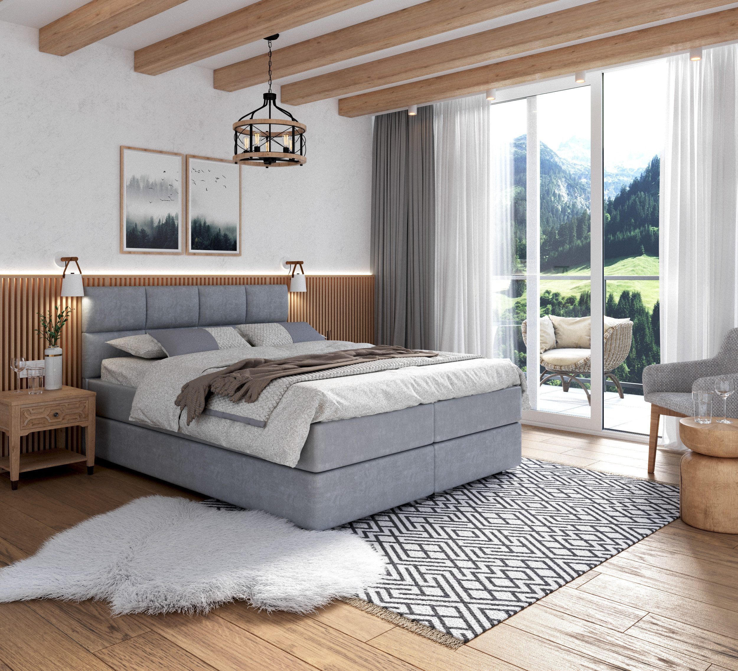 FDM Boxspringbett Polsterbett Stauraumbett Bettgestell 140x200, 160x200, 18 günstig online kaufen