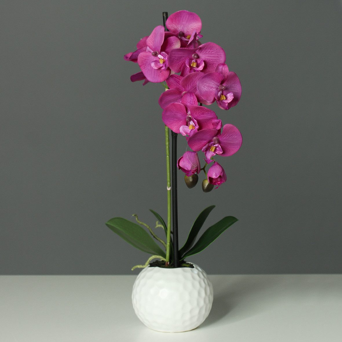Kunstorchidee Lila, Durchmesser 13 cm, DPI, Höhe 46 cm, im Topf, Lila, Motiv: Orchidee, Höhe: 46cm