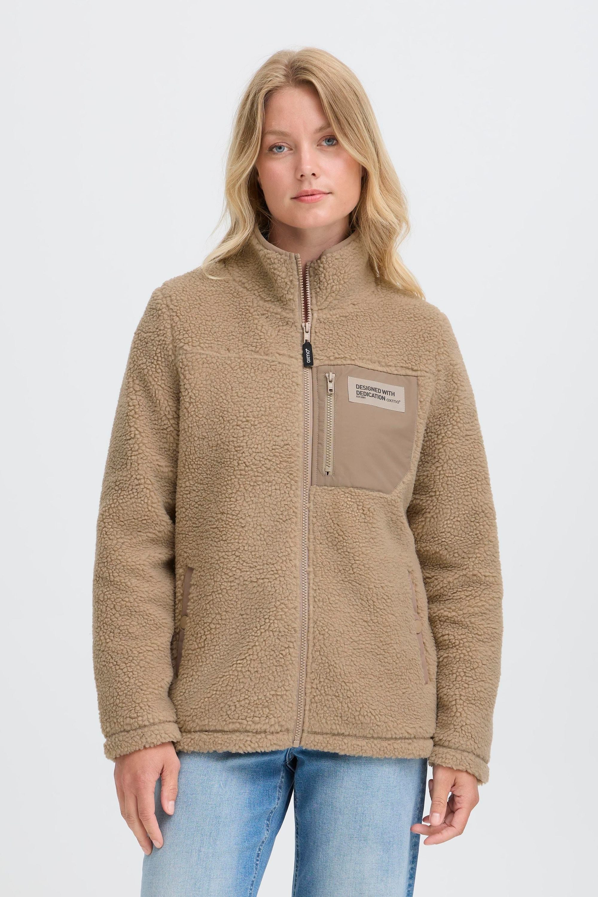 OXMO Plüschjacke OXABBY gemütliche Plüschjacke mit günstig online kaufen