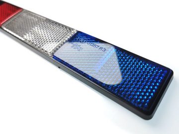 HR Autocomfort Reflektor-Aufkleber Katzenauge Rückstrahler Reflektor rot weiss blau 22 cm E-Prüfzeichen