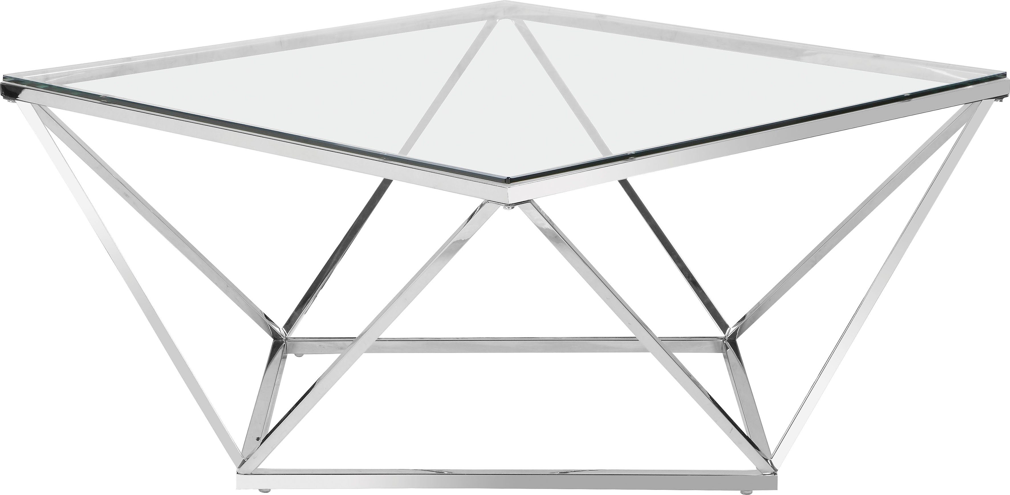 Tischplatte Glas, Metall, (1-St), Jävre mit geometrisches cm aus Höhe andas Couchtisch aus 45 Gestell
