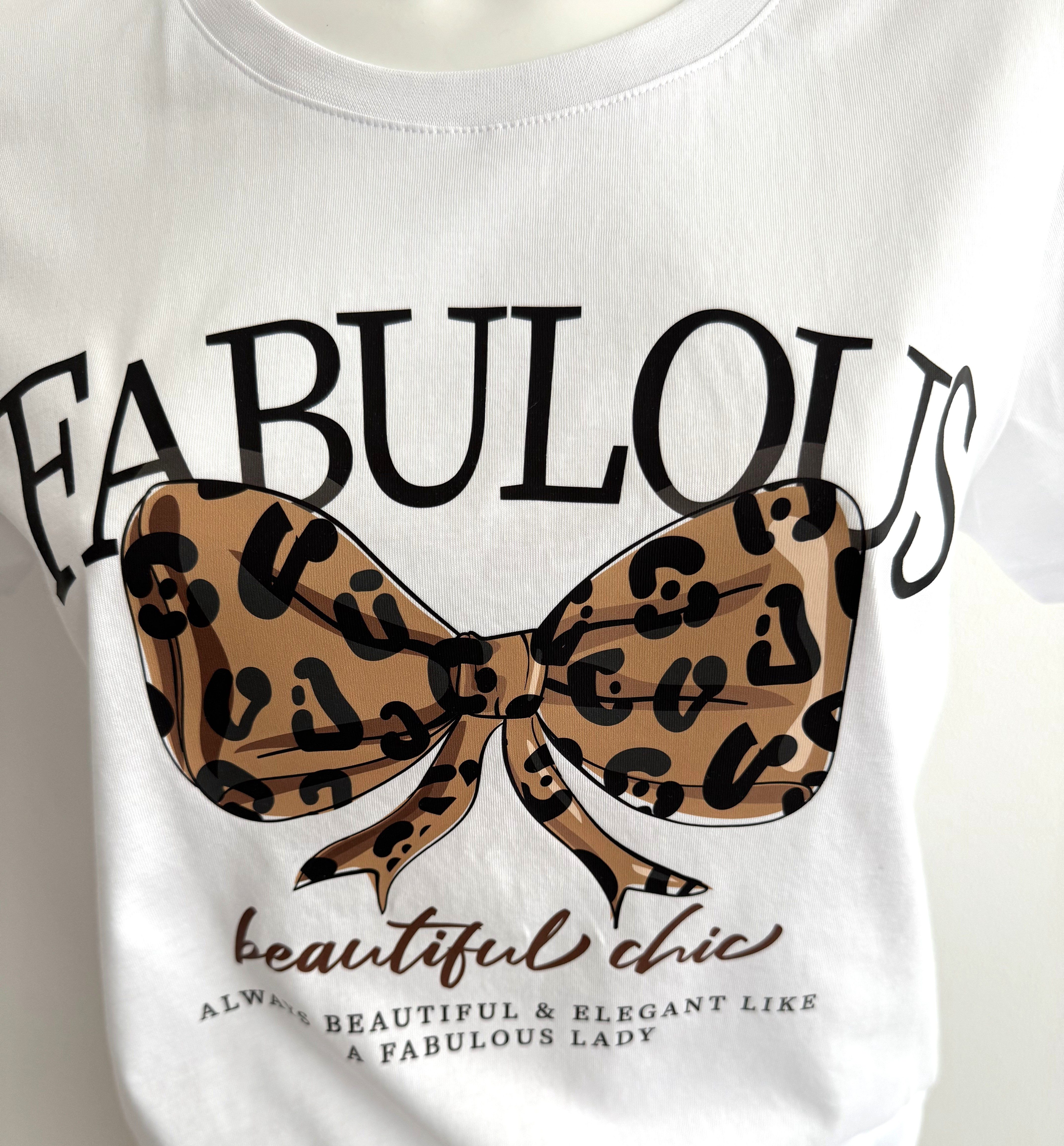 Zuckerwatte Print-Shirt Rundhalsshirt "Fabulous", Boyfriend Style günstig online kaufen