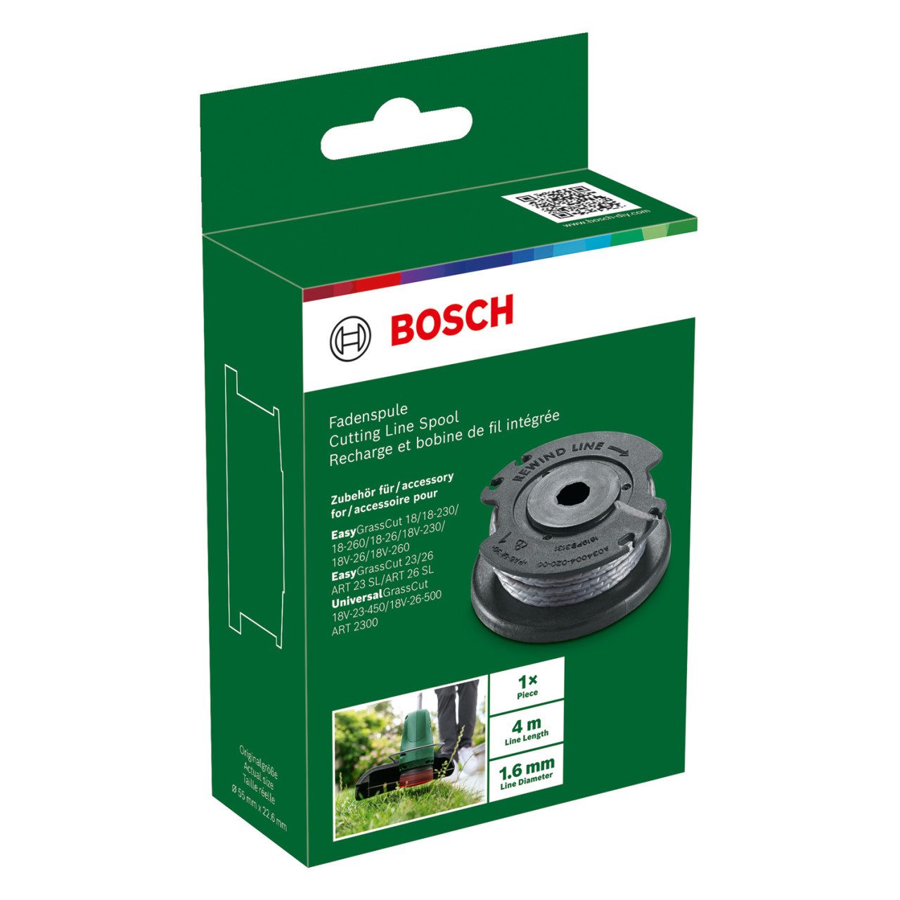 BOSCH Rasentrimmer-Ersatzspule Bosch Ersatzspule für EasyGrassCut Ø 1,6 mm 4 m