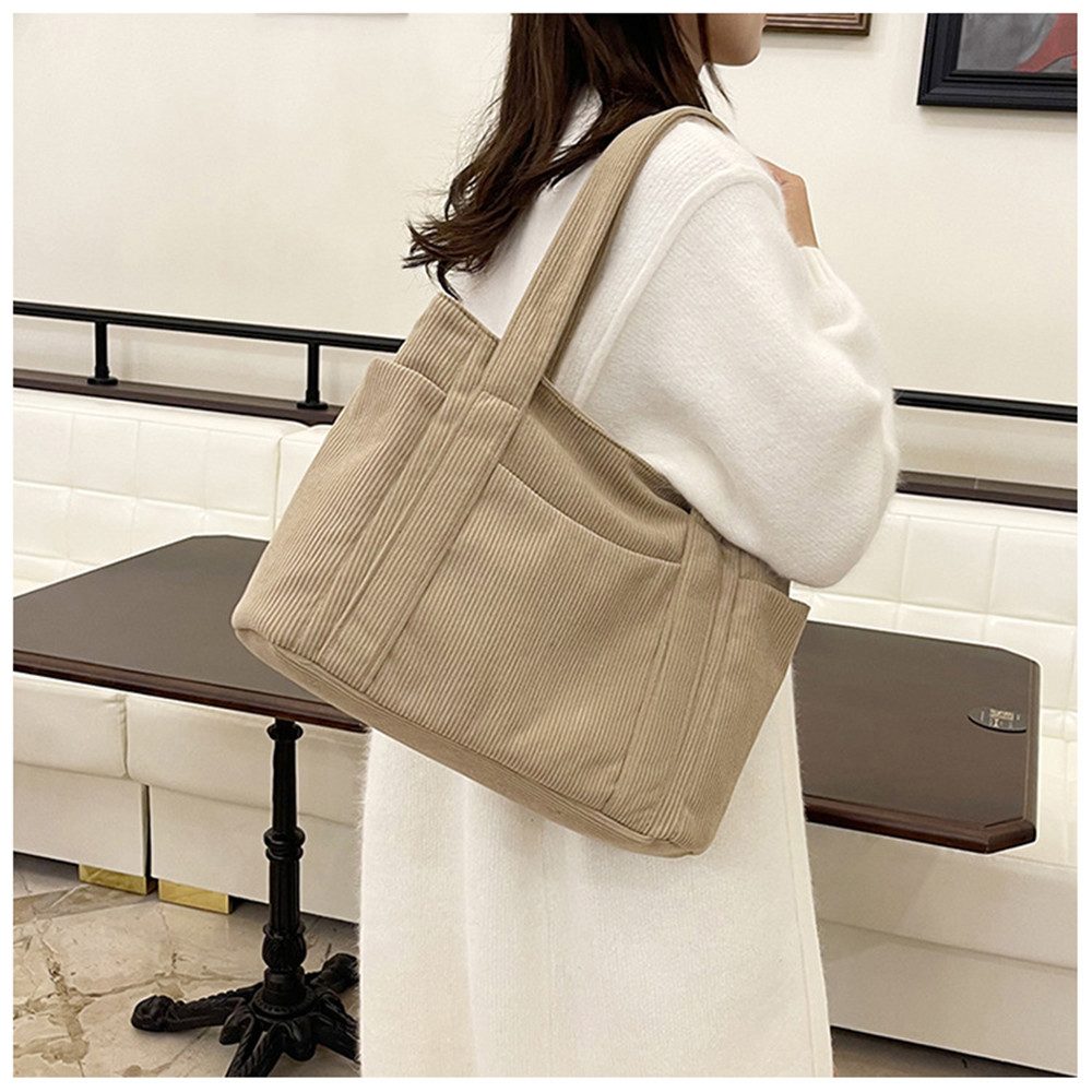 Zaewry Schultertasche Cord Tasche Damen,Tote Bag,Handtasche,Shopper Tasche Laptoptasche, für Bummeln Arbeit Schule Gym Halloween Weihnachtsgeschenk – Bild 5 von 5